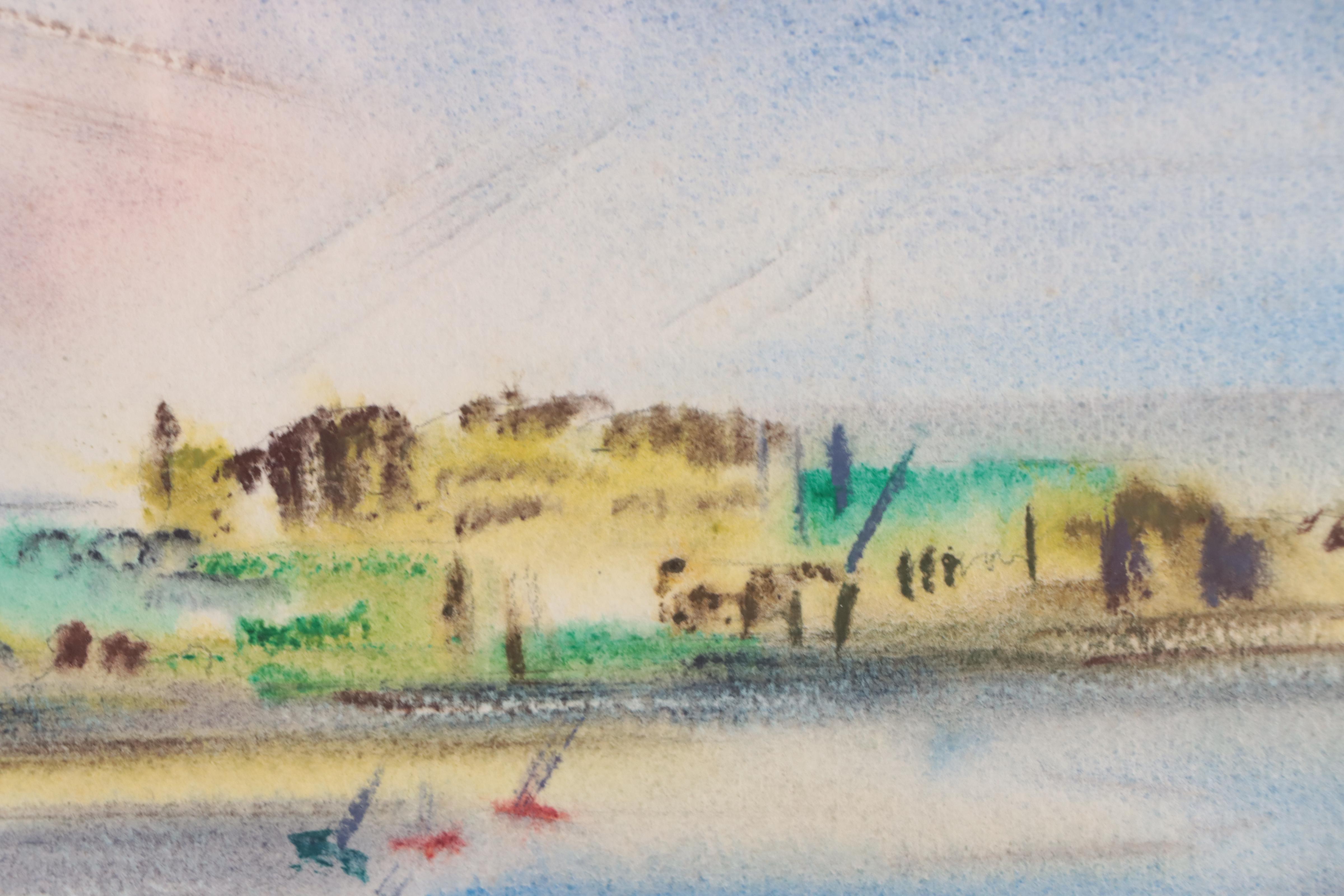 Yngve H. Olsen Watercolor Painting of Coast