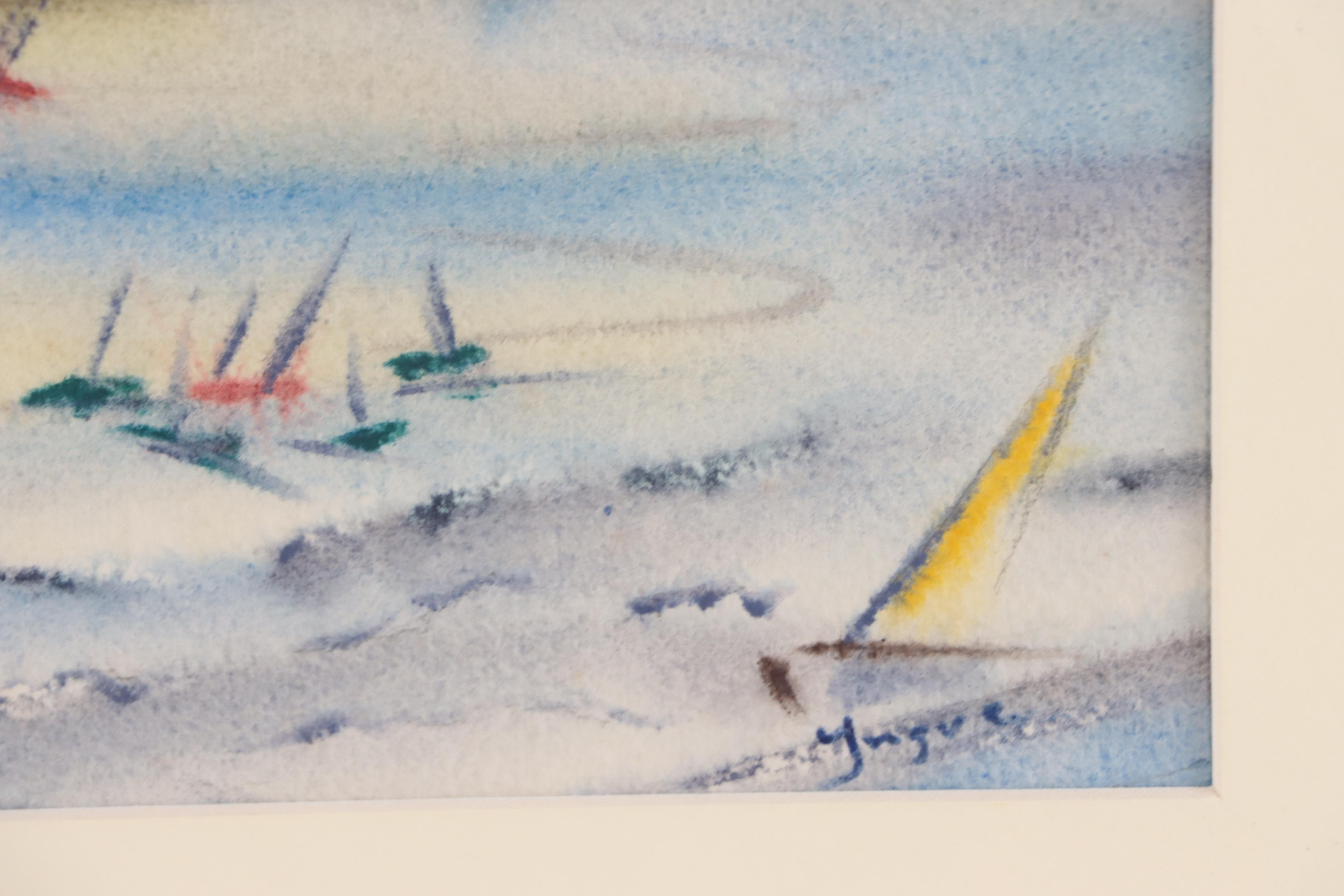 Yngve H. Olsen Watercolor Painting of Coast