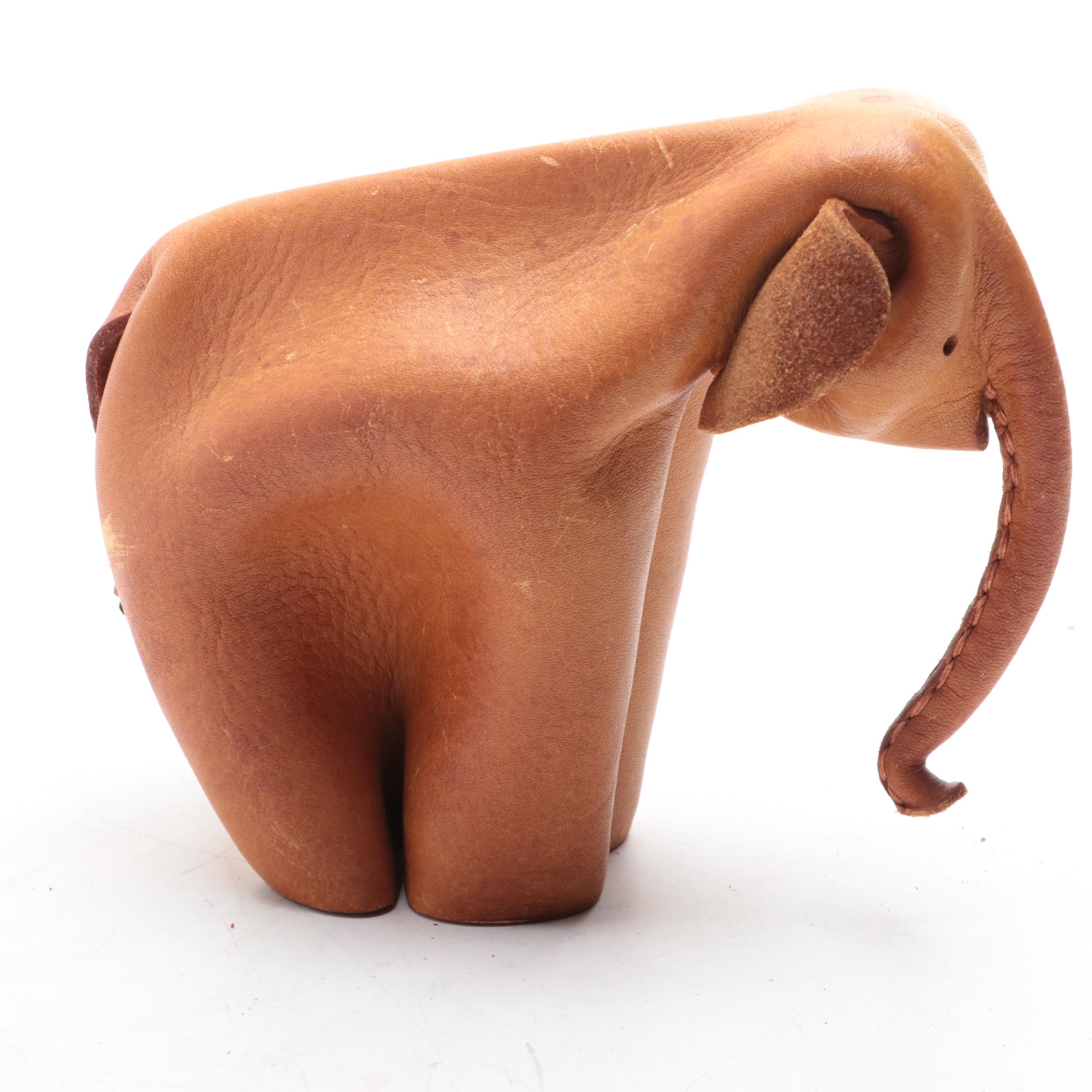 Deru Germany One-Piece Tan Leather Elephant Figure