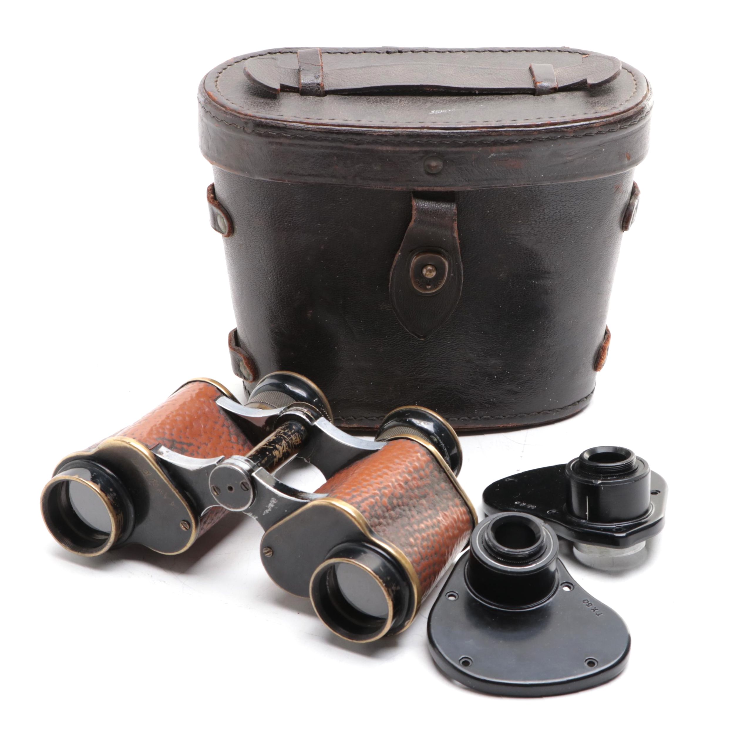 Crown Optical Co. for U. S. Navy Binoculars with Attachments, Early 20th Century