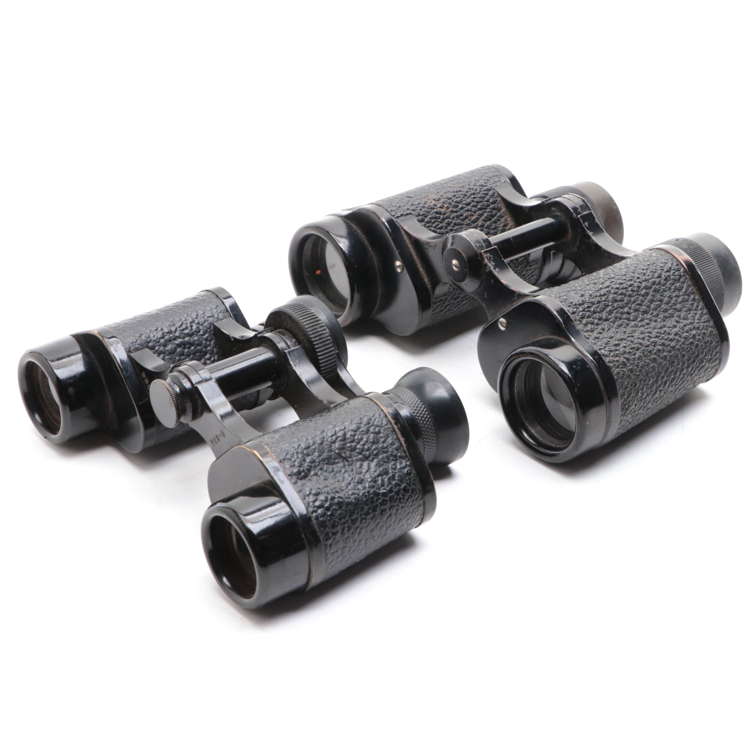 Colmont and Magna Binoculars with Leather Cases, Mid-20th Century