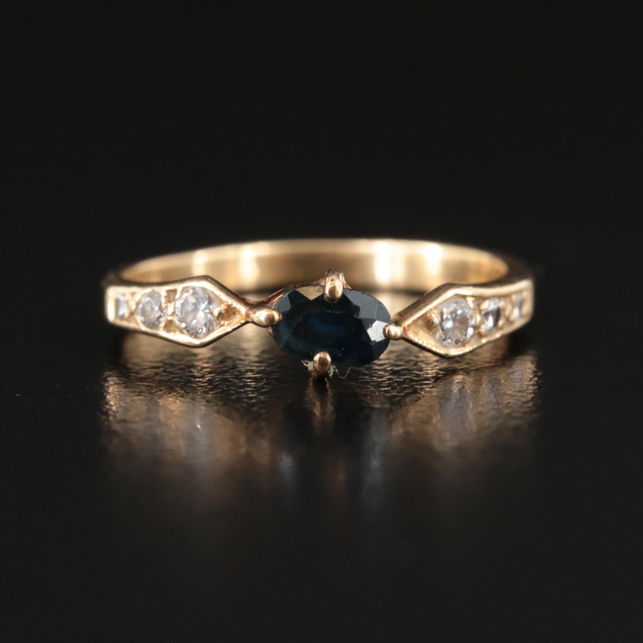 14K Sapphire and Diamond Ring