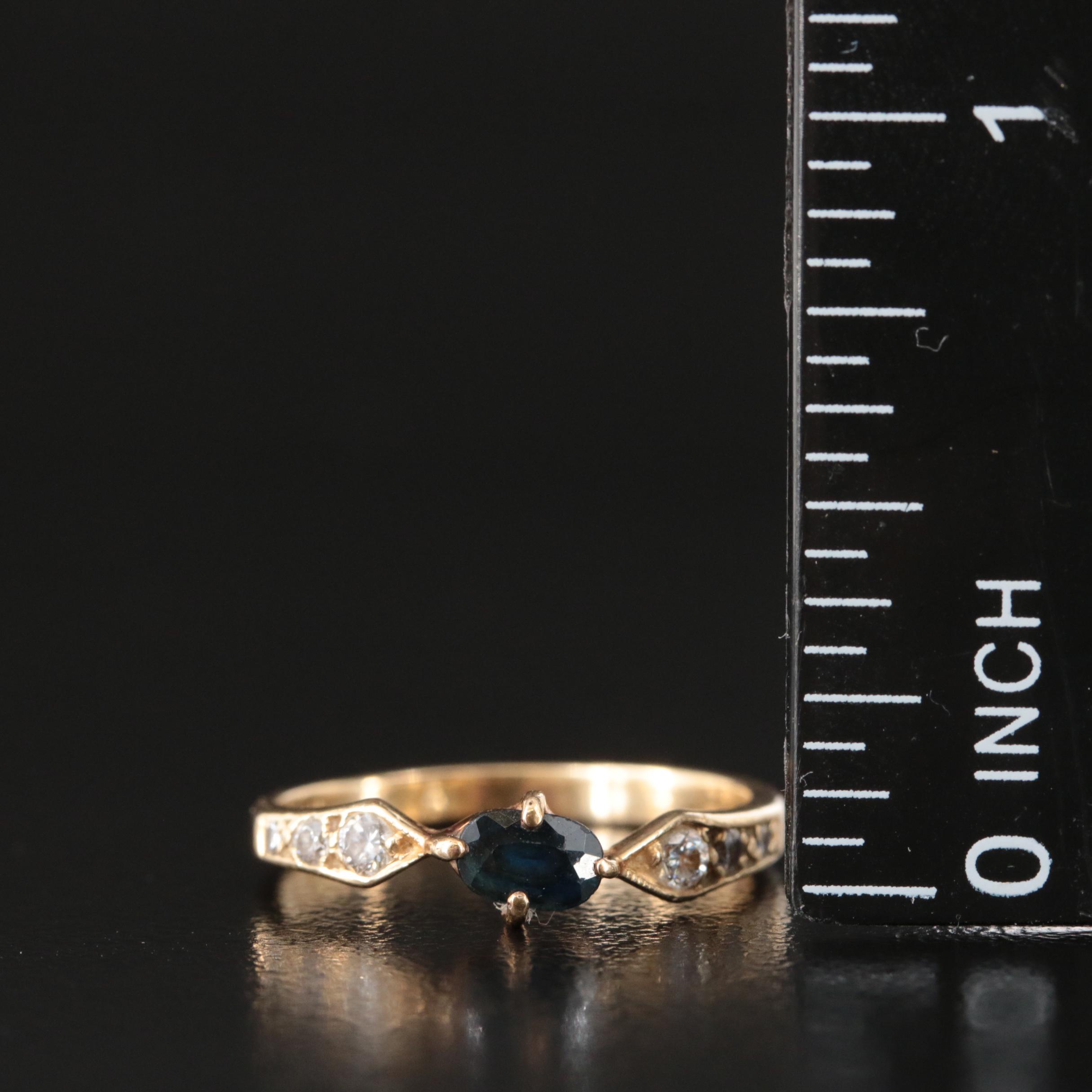 14K Sapphire and Diamond Ring