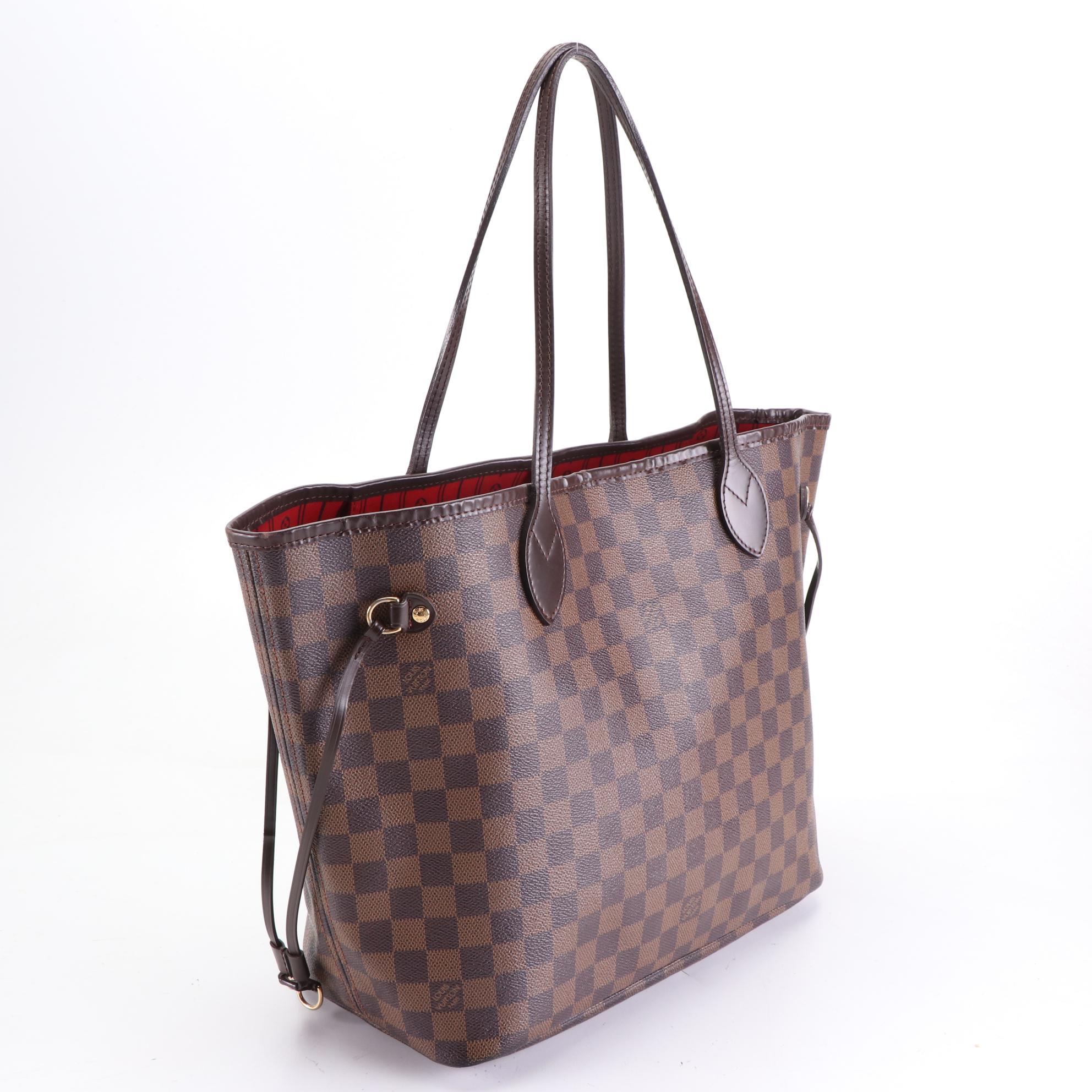 Louis Vuitton Neverfull MM Tote in Damier Ebene Canvas and Leather