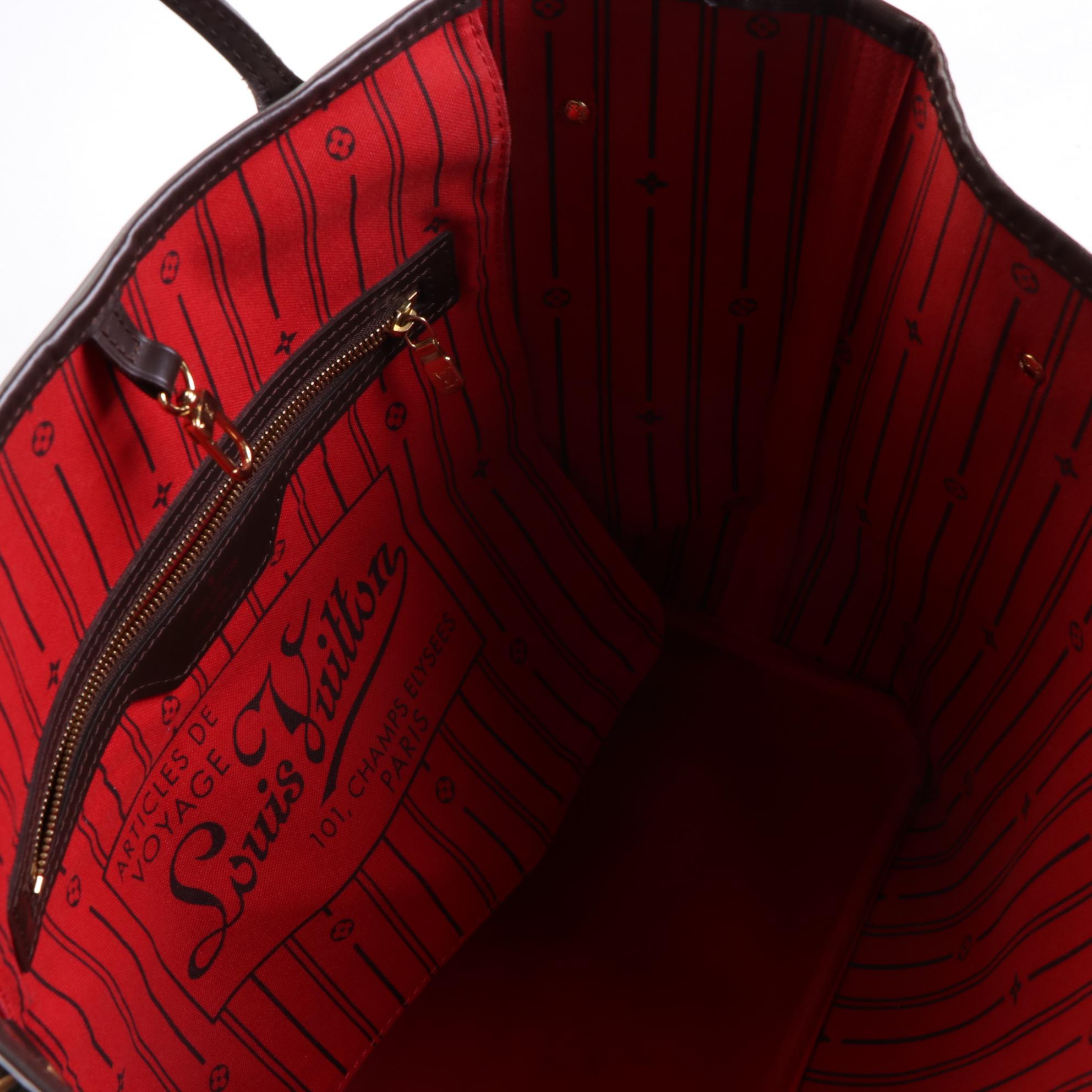 Louis Vuitton Neverfull MM Tote in Damier Ebene Canvas and Leather