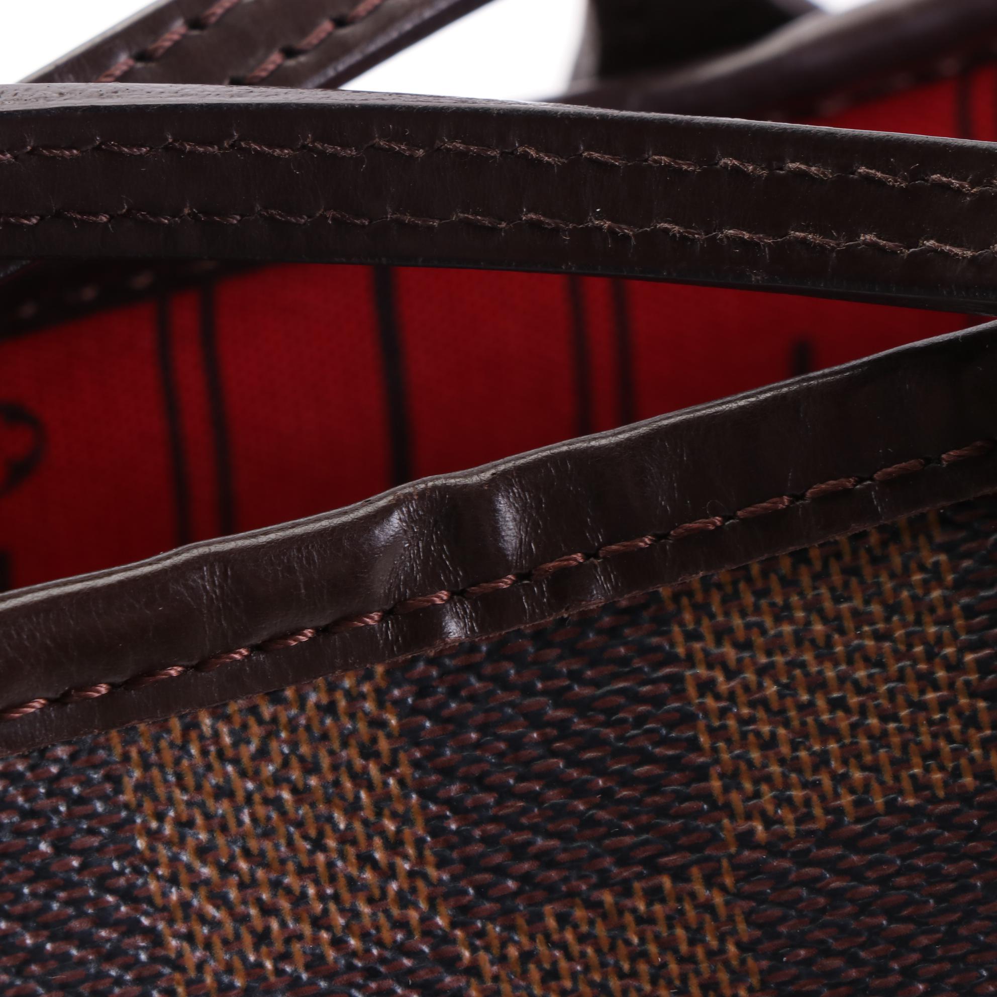 Louis Vuitton Neverfull MM Tote in Damier Ebene Canvas and Leather