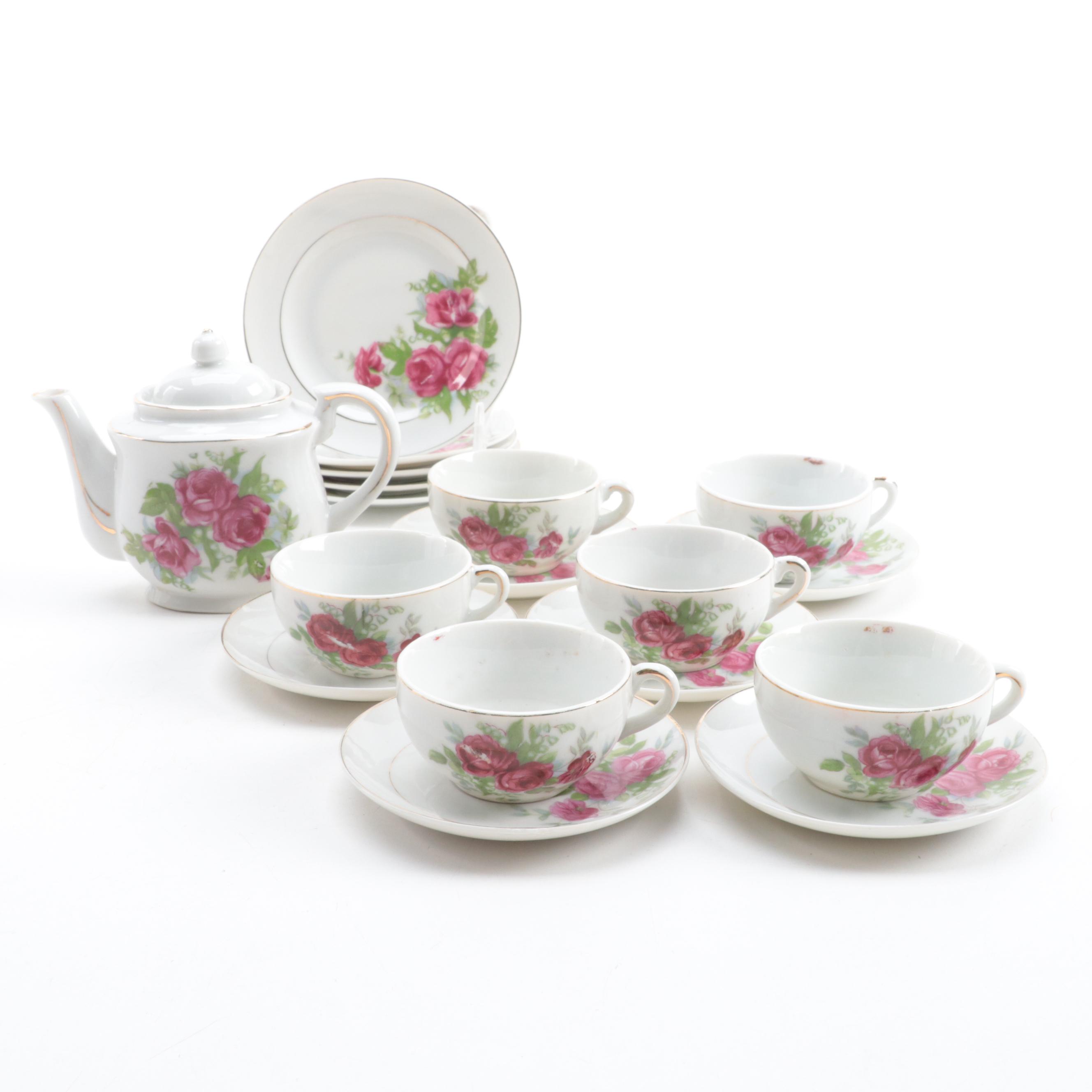 Japanese Porcelain Toy Tea Set, Mid-20th Century