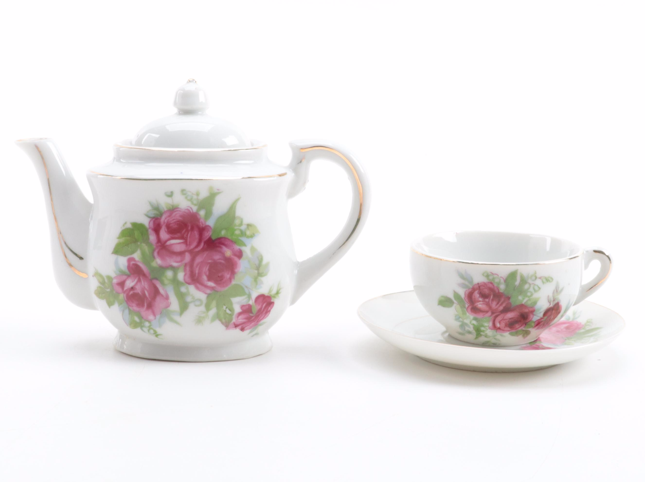 Japanese Porcelain Toy Tea Set, Mid-20th Century