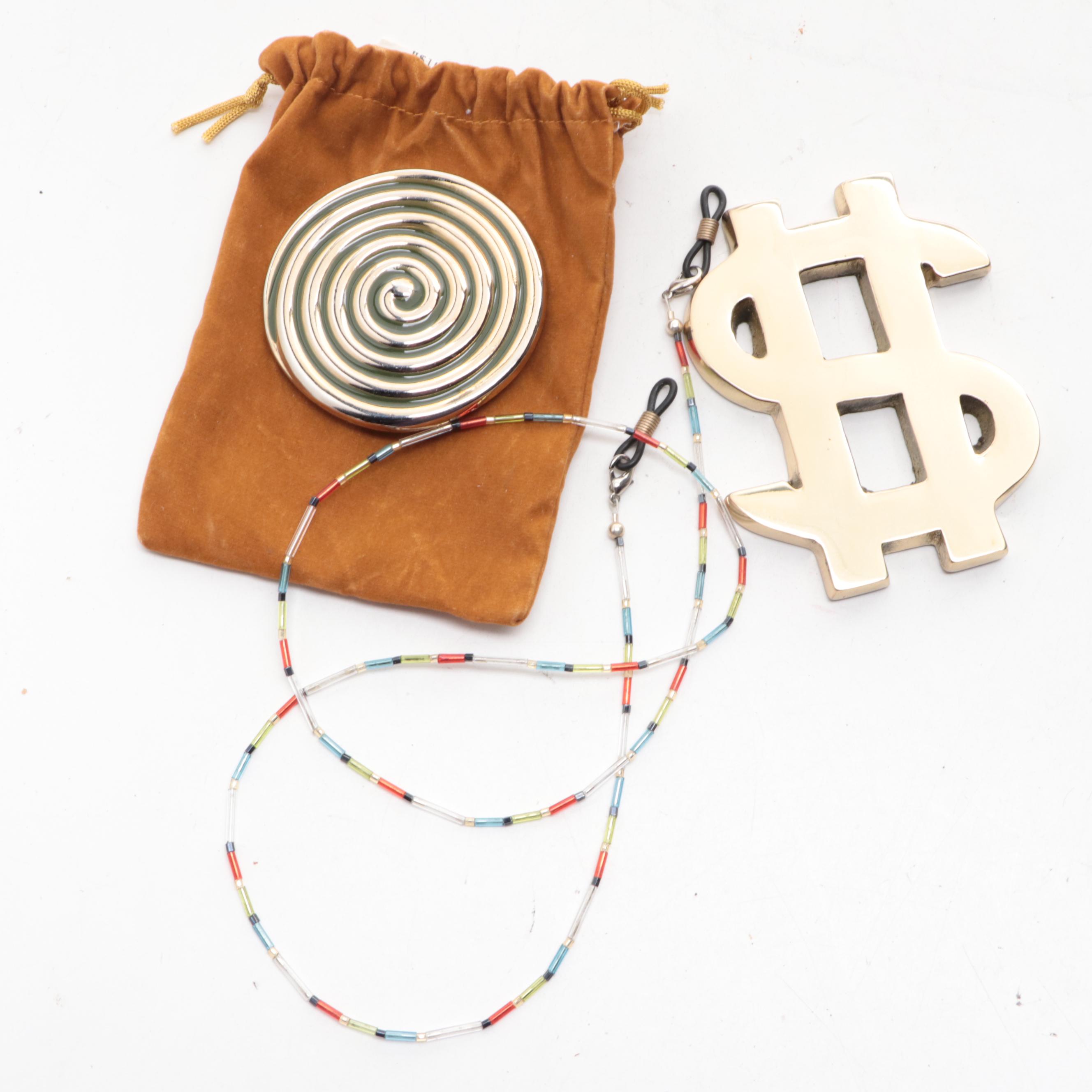 Sterling Silver Hand Mirrors and Brushes with Other Cigarette Cases and Décor