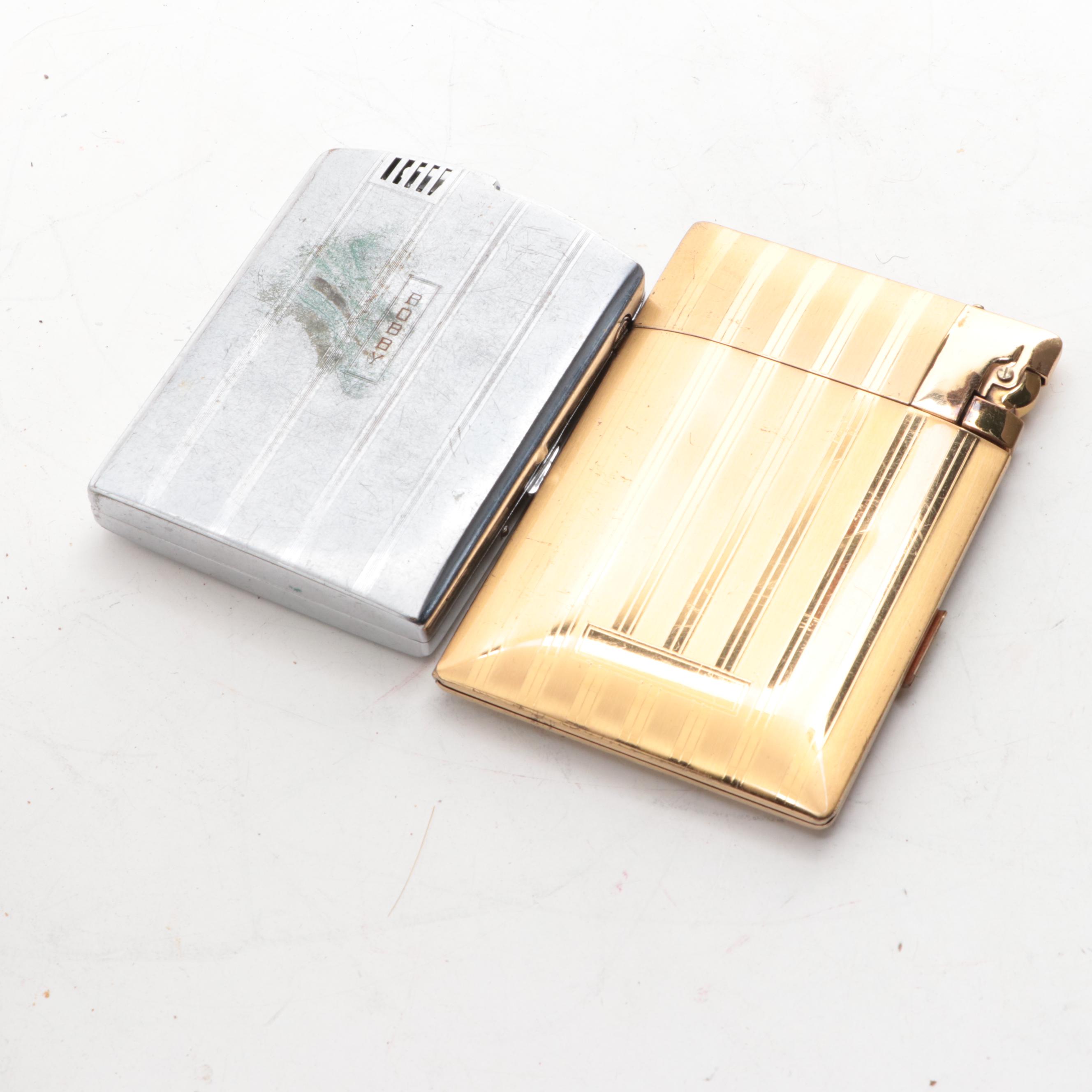 Sterling Silver Hand Mirrors and Brushes with Other Cigarette Cases and Décor