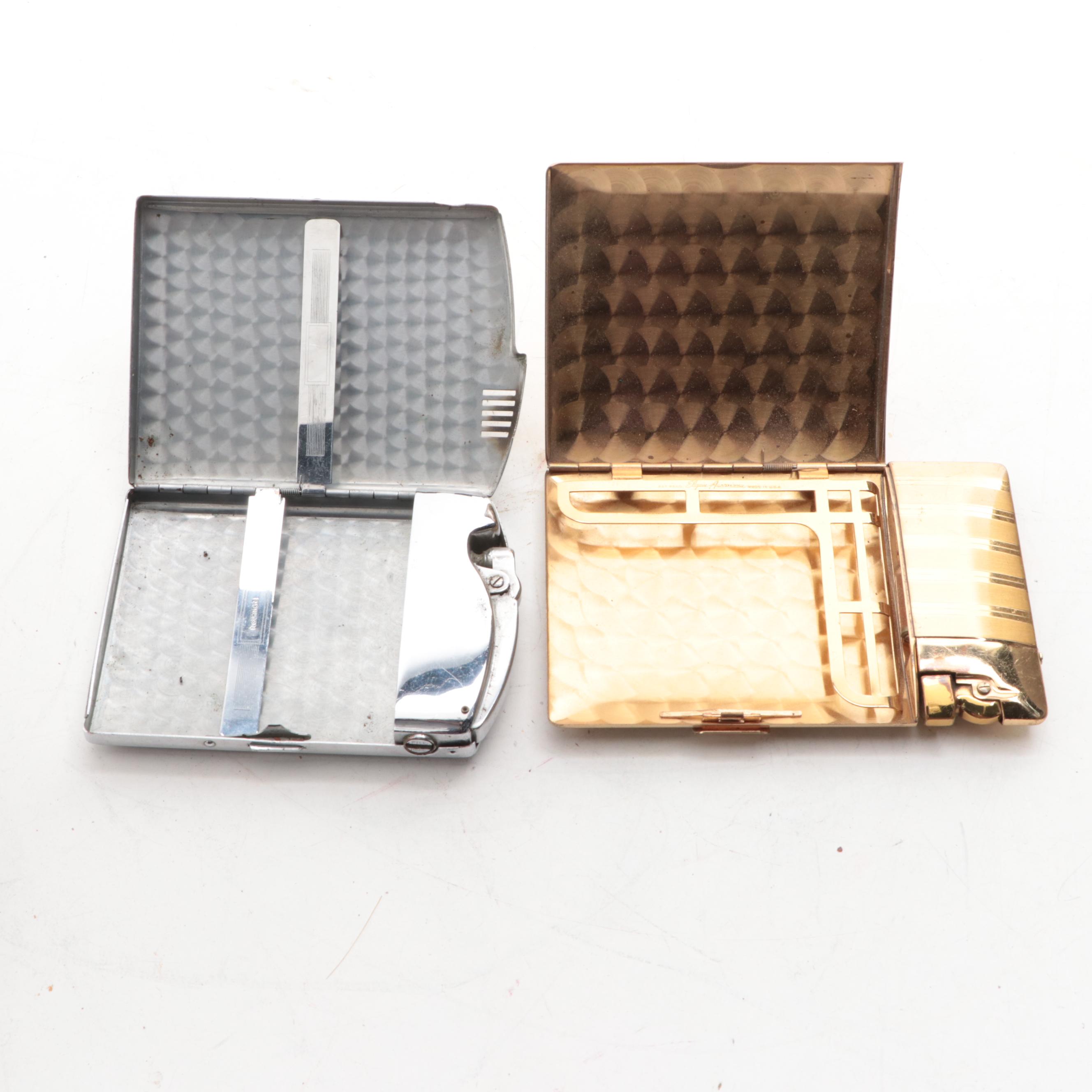 Sterling Silver Hand Mirrors and Brushes with Other Cigarette Cases and Décor