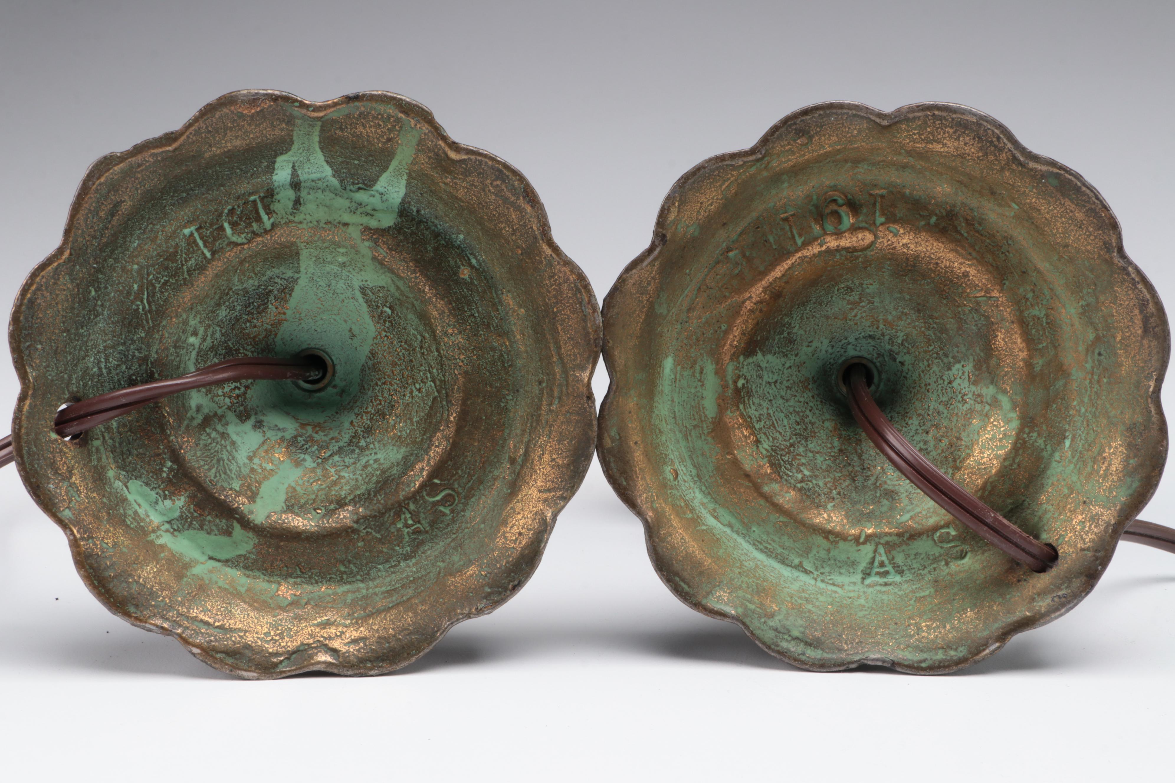 Pair of Victorian Style Boudoir Lamps with Satin Uranium Glass Shades, 1930s