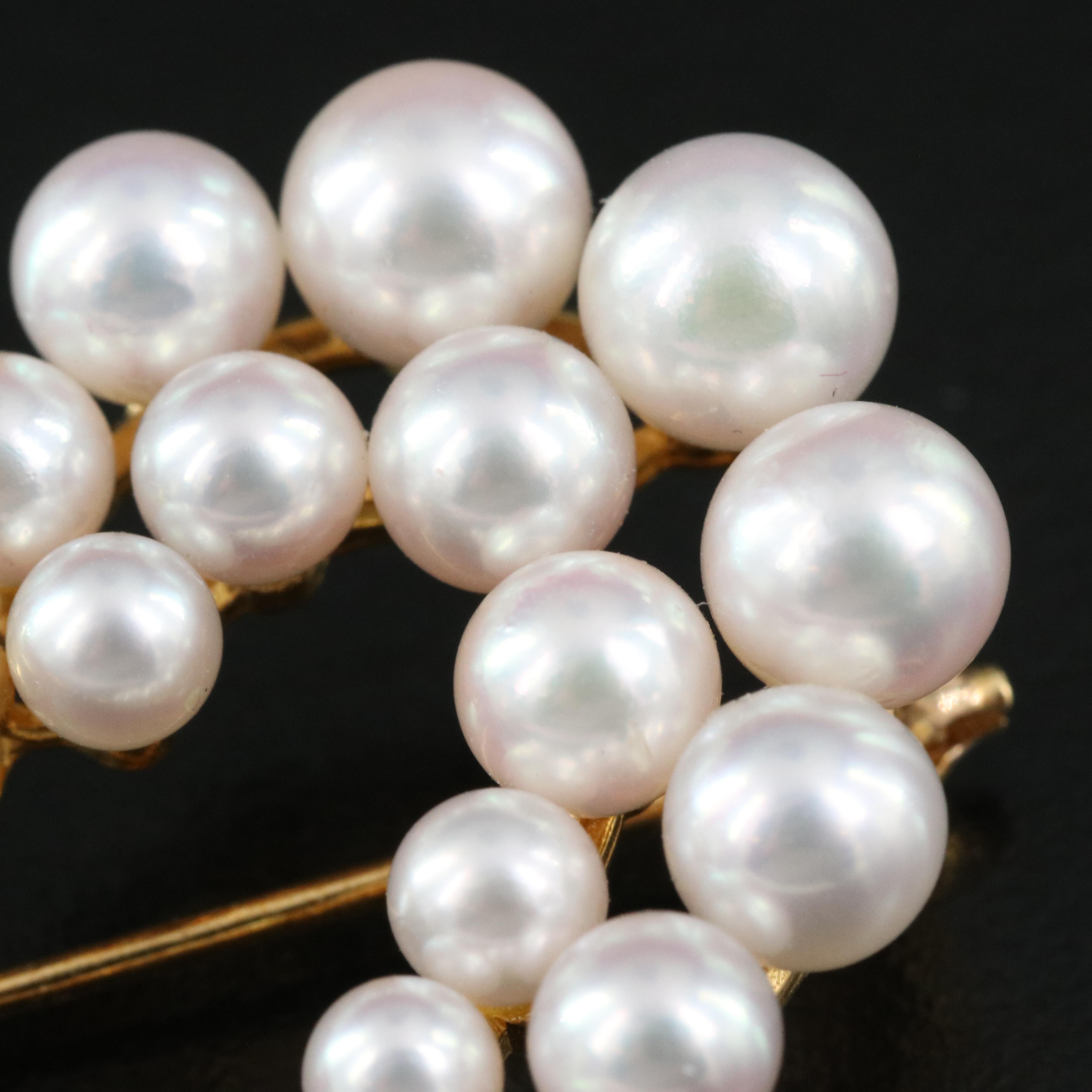 Mikimoto 18K Heart Brooch