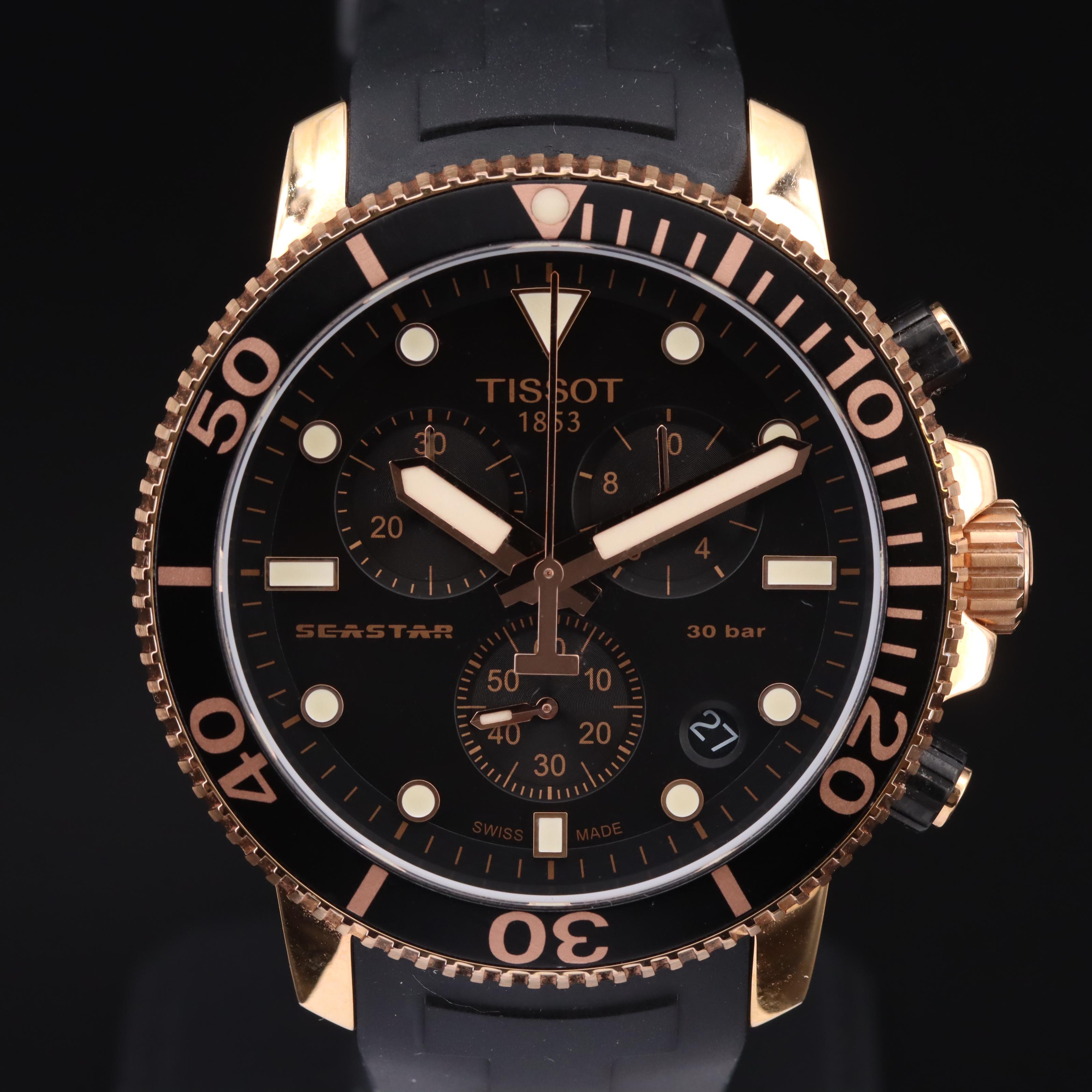 Tissot Seastar Rose Gold Tone Chronograph Watch