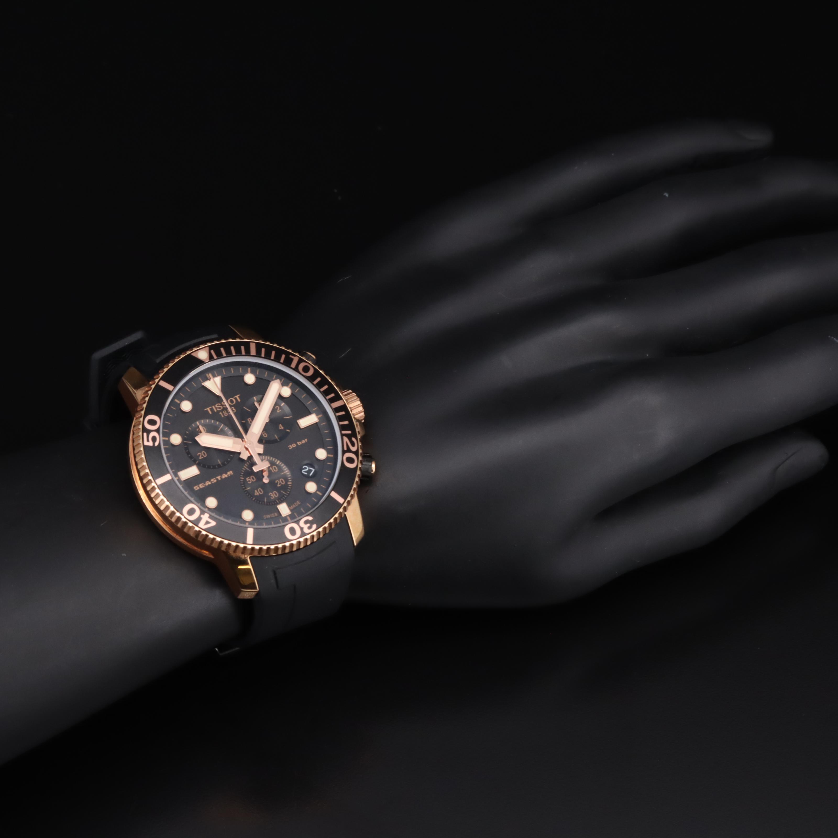 Tissot Seastar Rose Gold Tone Chronograph Watch