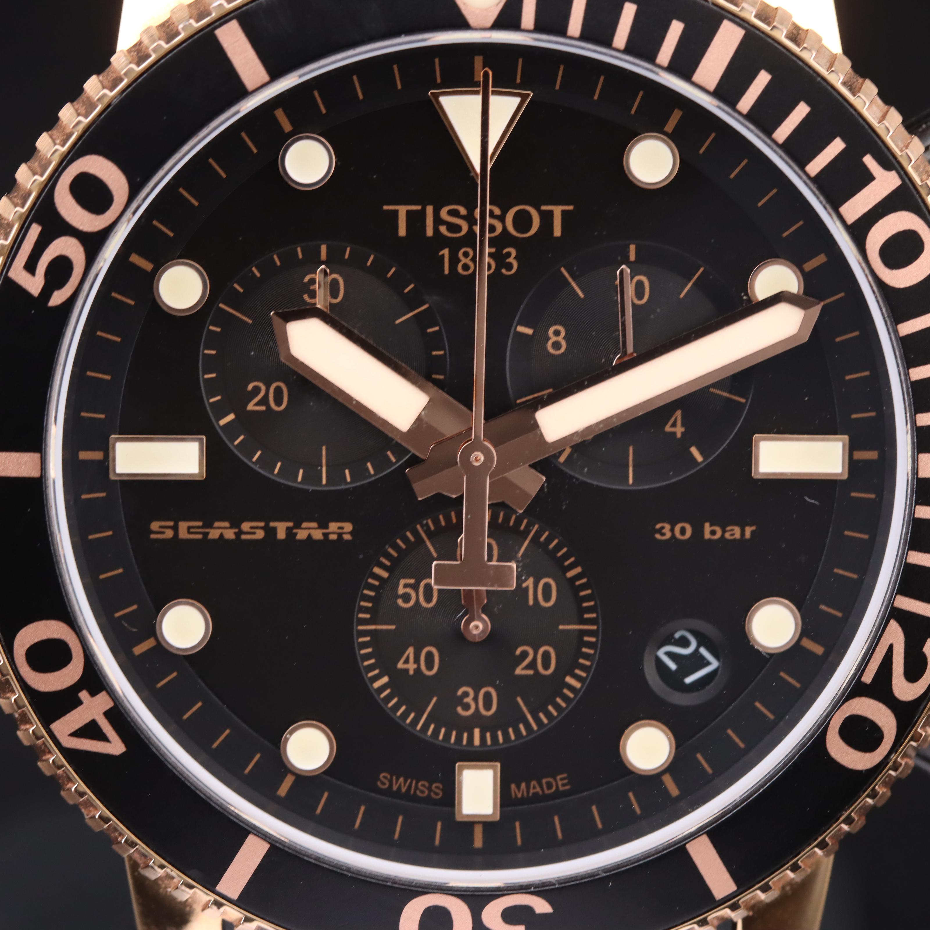 Tissot Seastar Rose Gold Tone Chronograph Watch