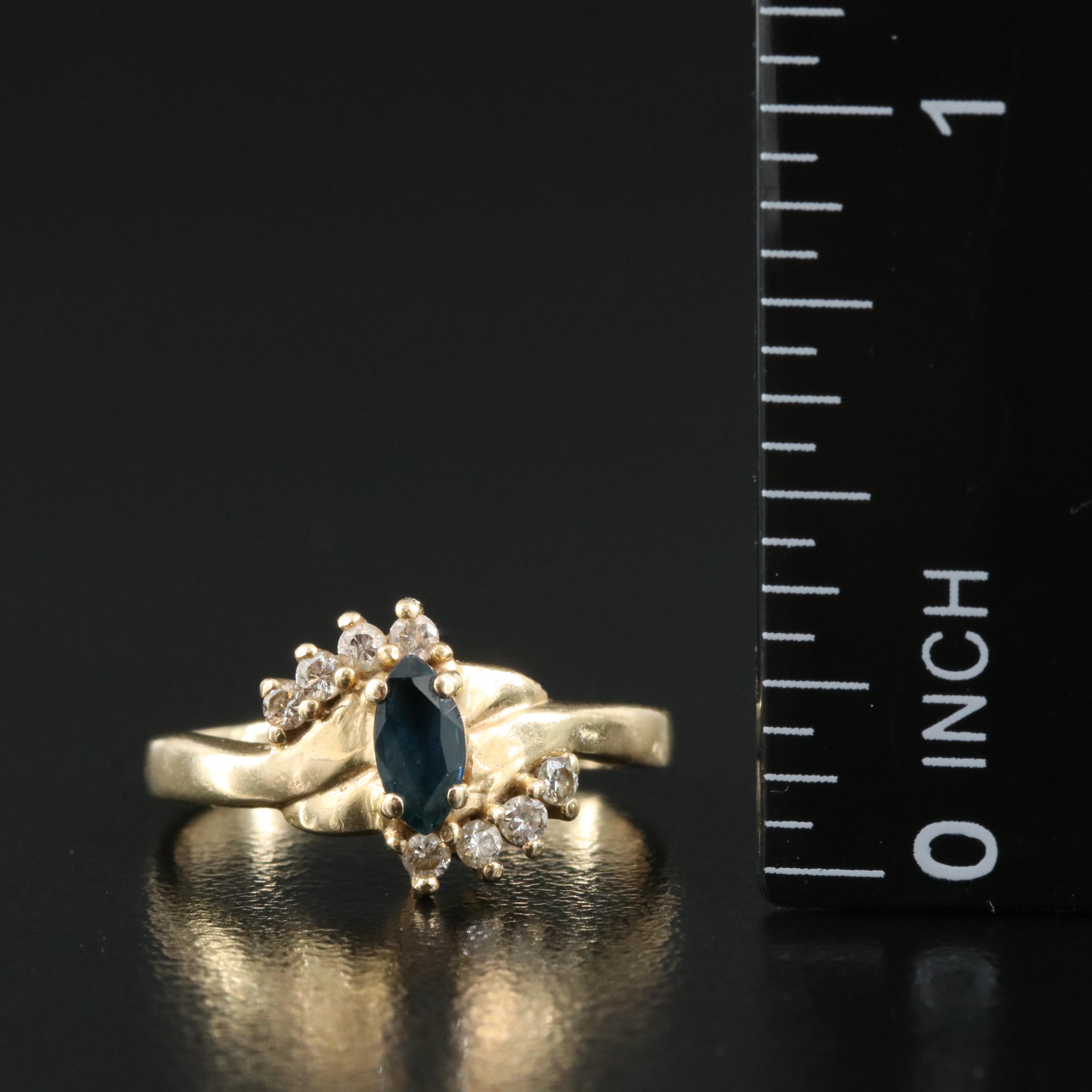 14K Sapphire and Diamond Ring