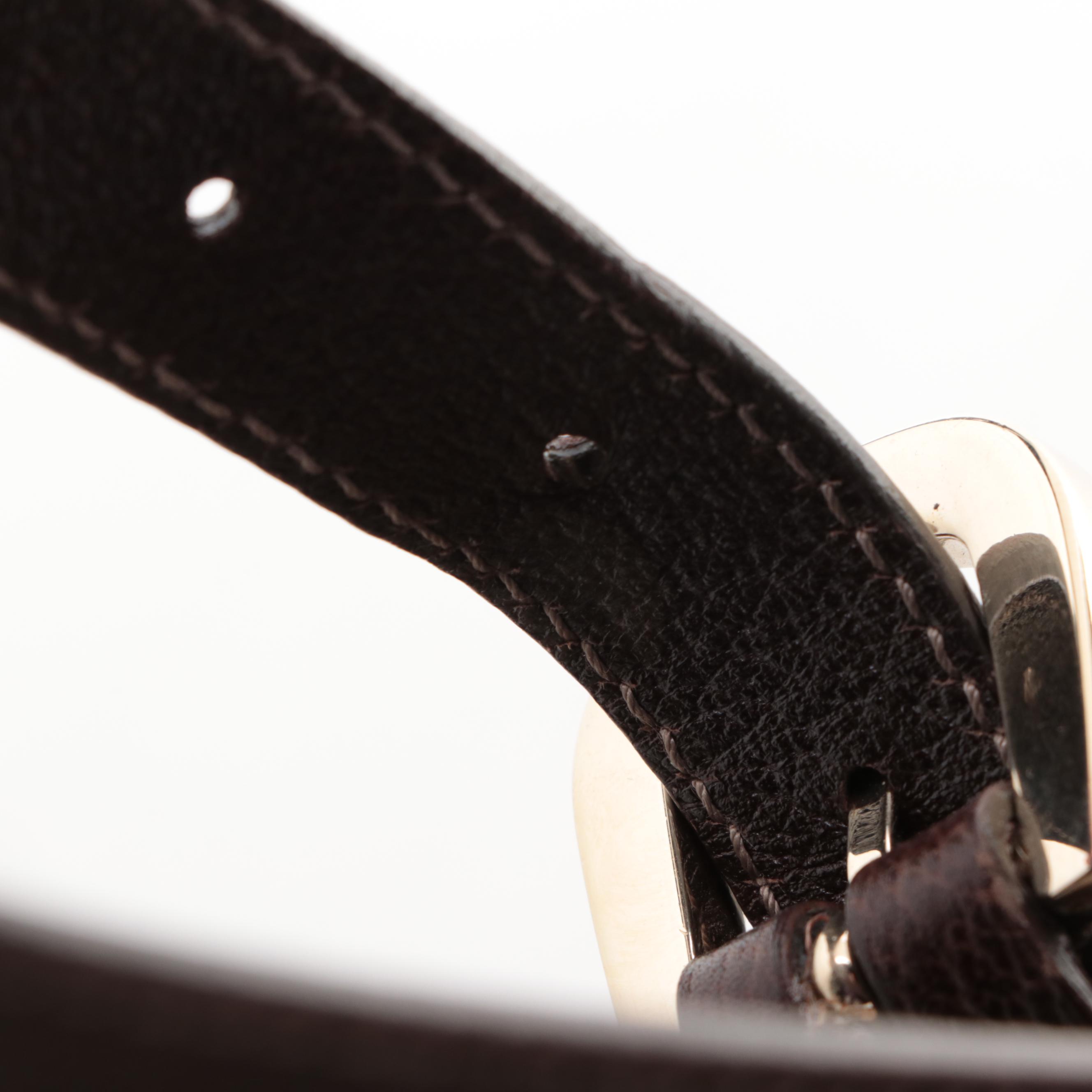 Gucci Abbey Flat Crossbody Bag in GG Canvas and Cinghiale Leather