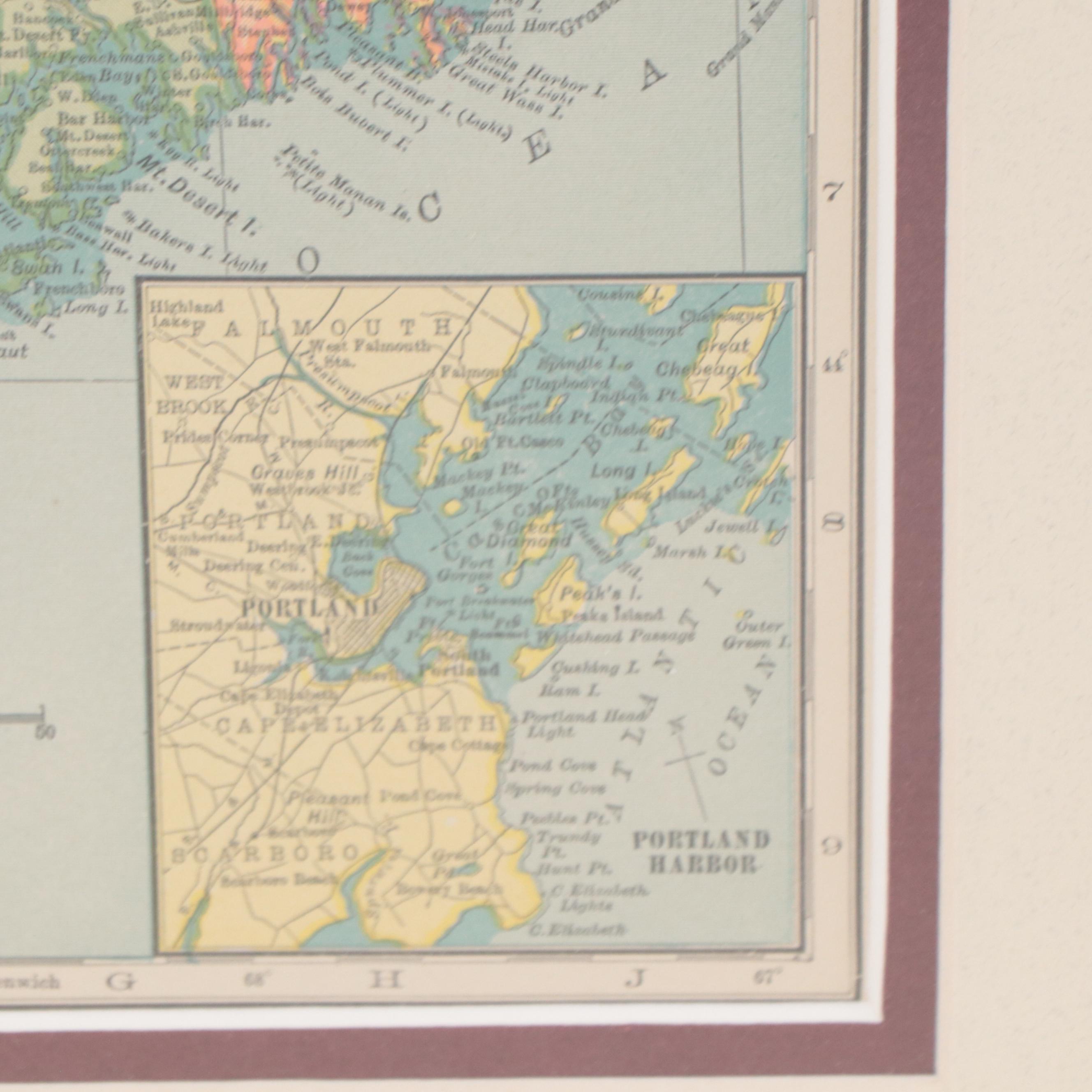 C. S. Hammond & Co. Wax Engraving Map "Maine," 1909