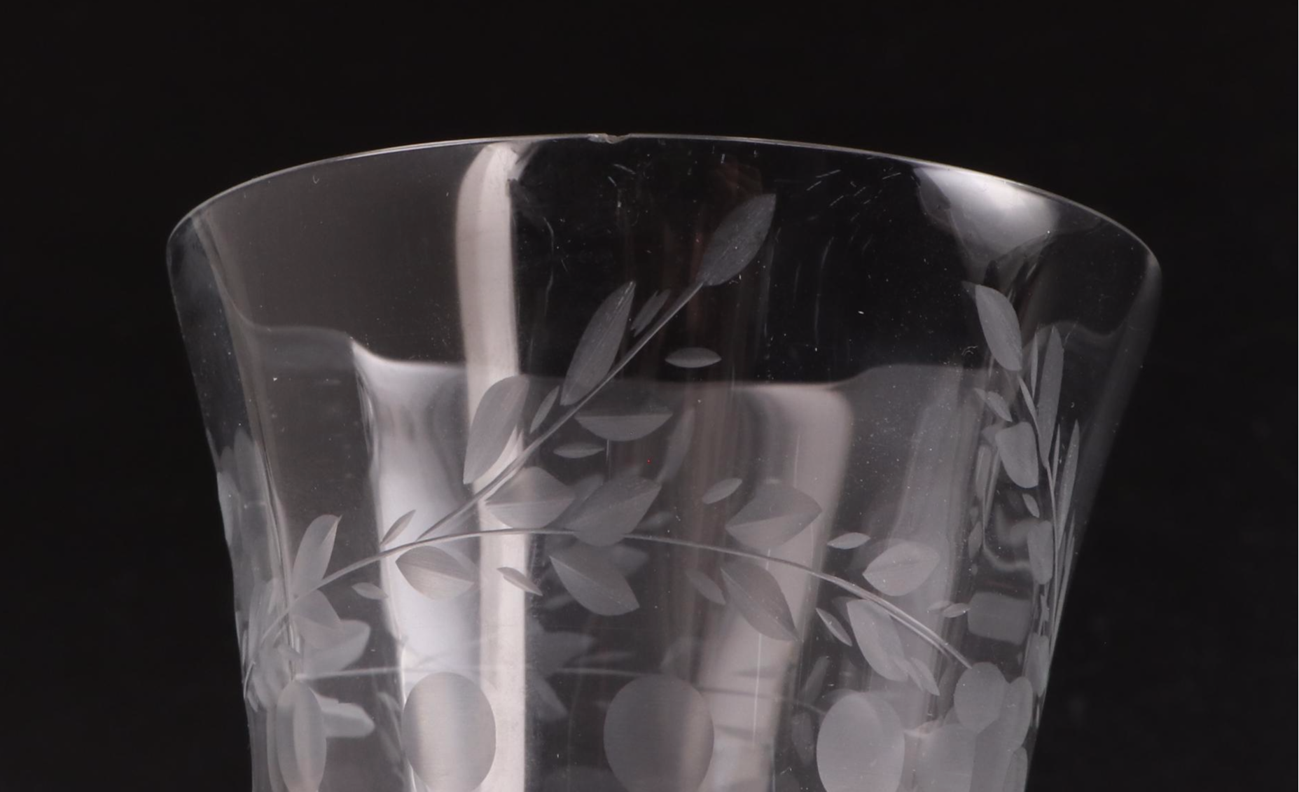 Clear Wheel-Cut Depression Era Footed Parfait Glasses