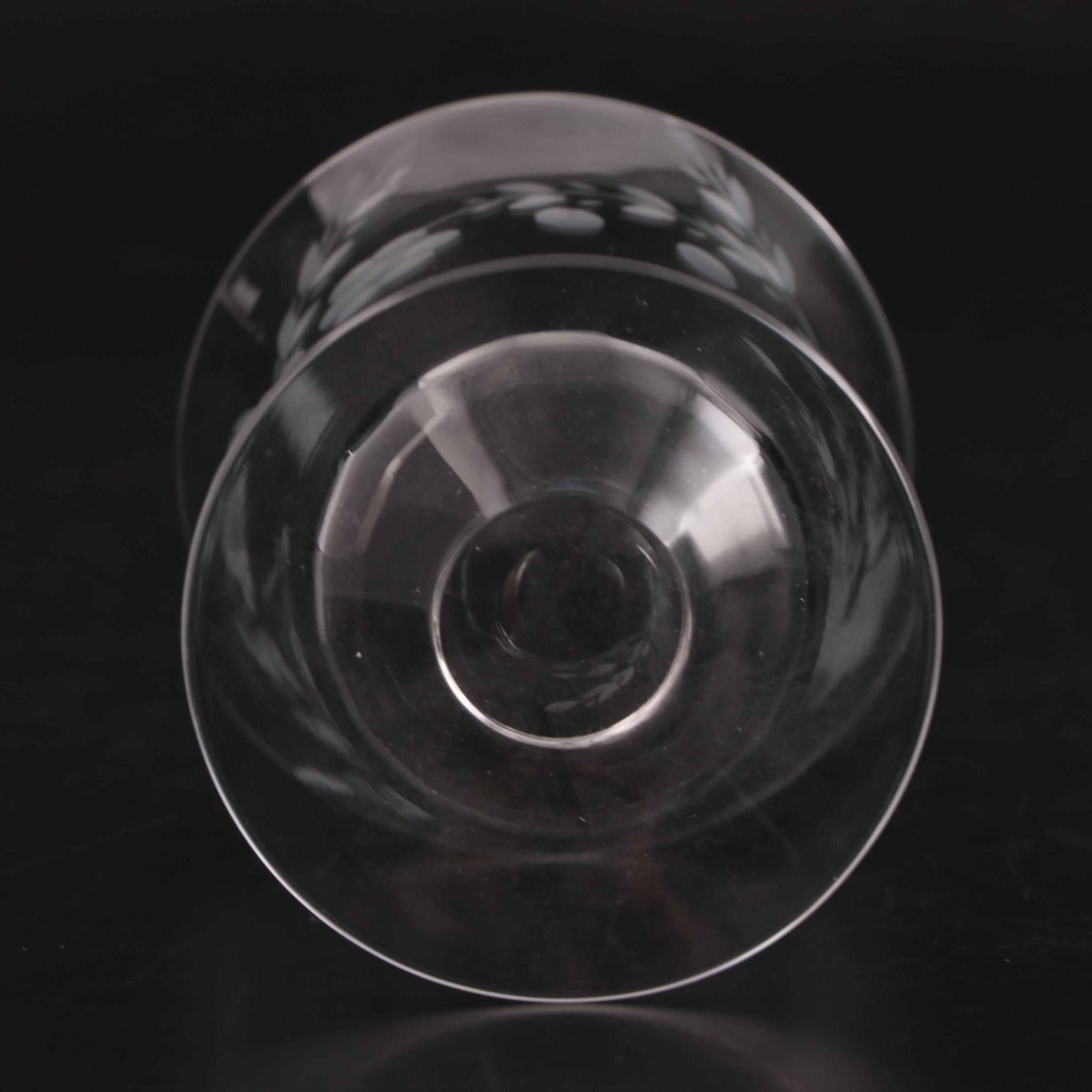 Clear Wheel-Cut Depression Era Footed Parfait Glasses