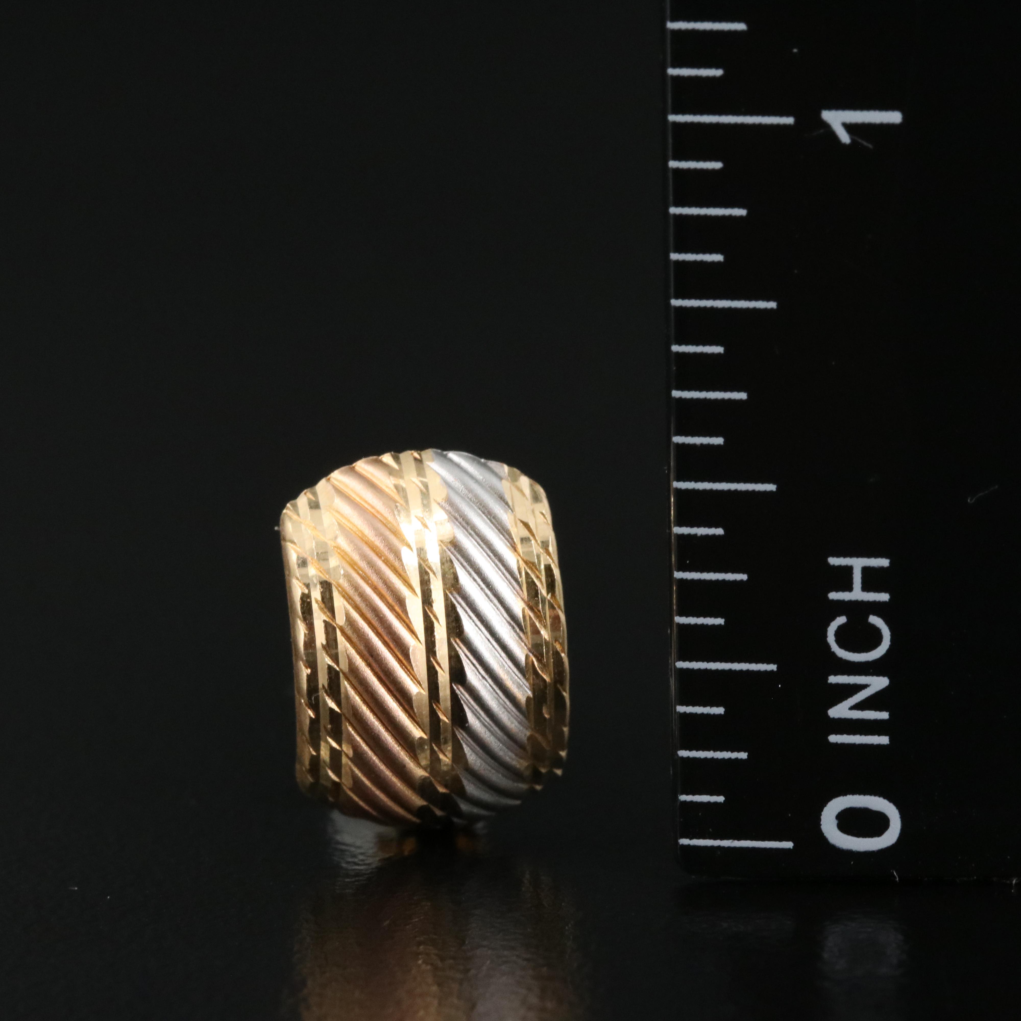 18K Tri-Color Huggie and Two-Tone Huggie Earrings Including Rose Gold