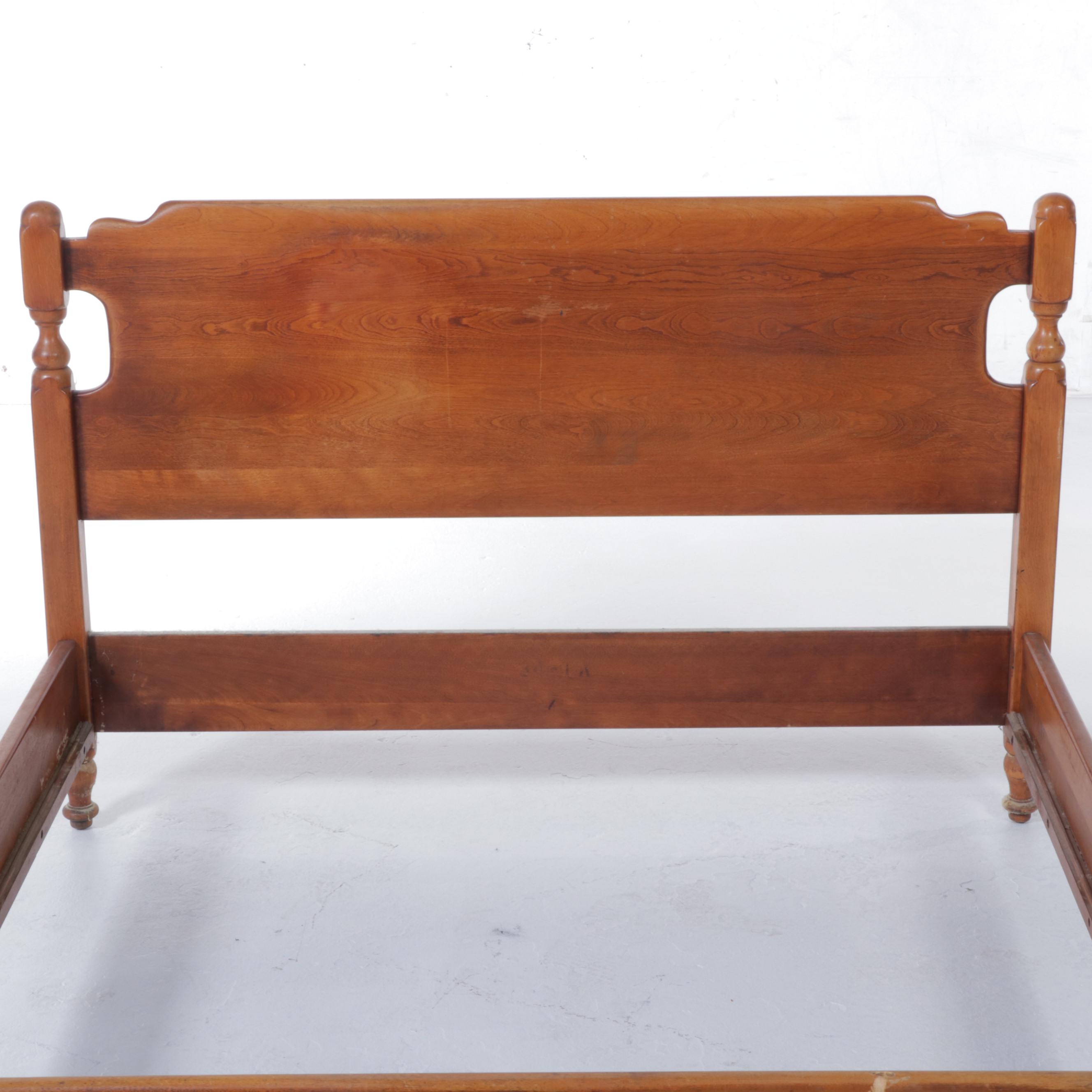 Colonial Style Maple Full Size Bed Frame, 20th Century