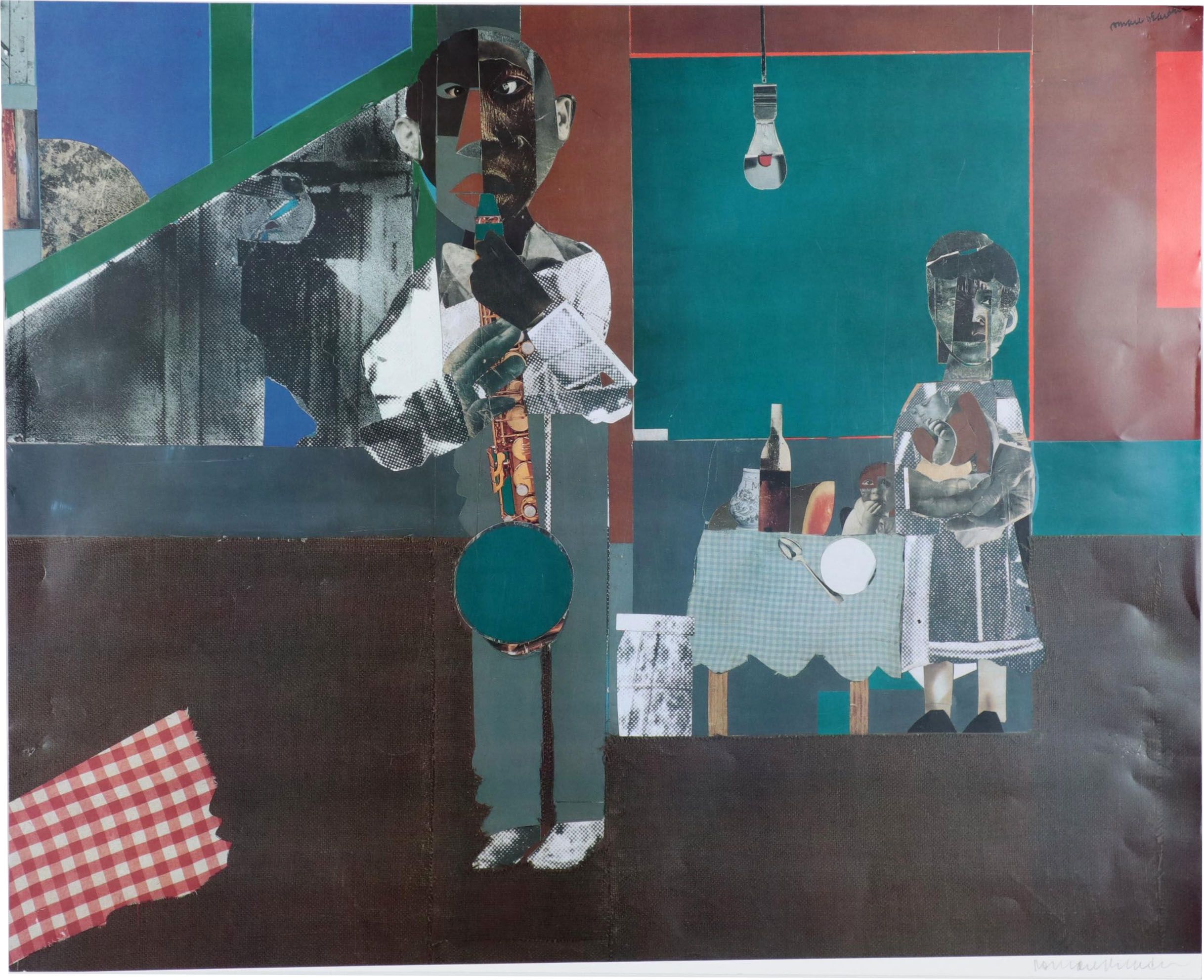 Romare Howard Bearden Offset Lithograph Poster "The Woodshed," Circa 1970
