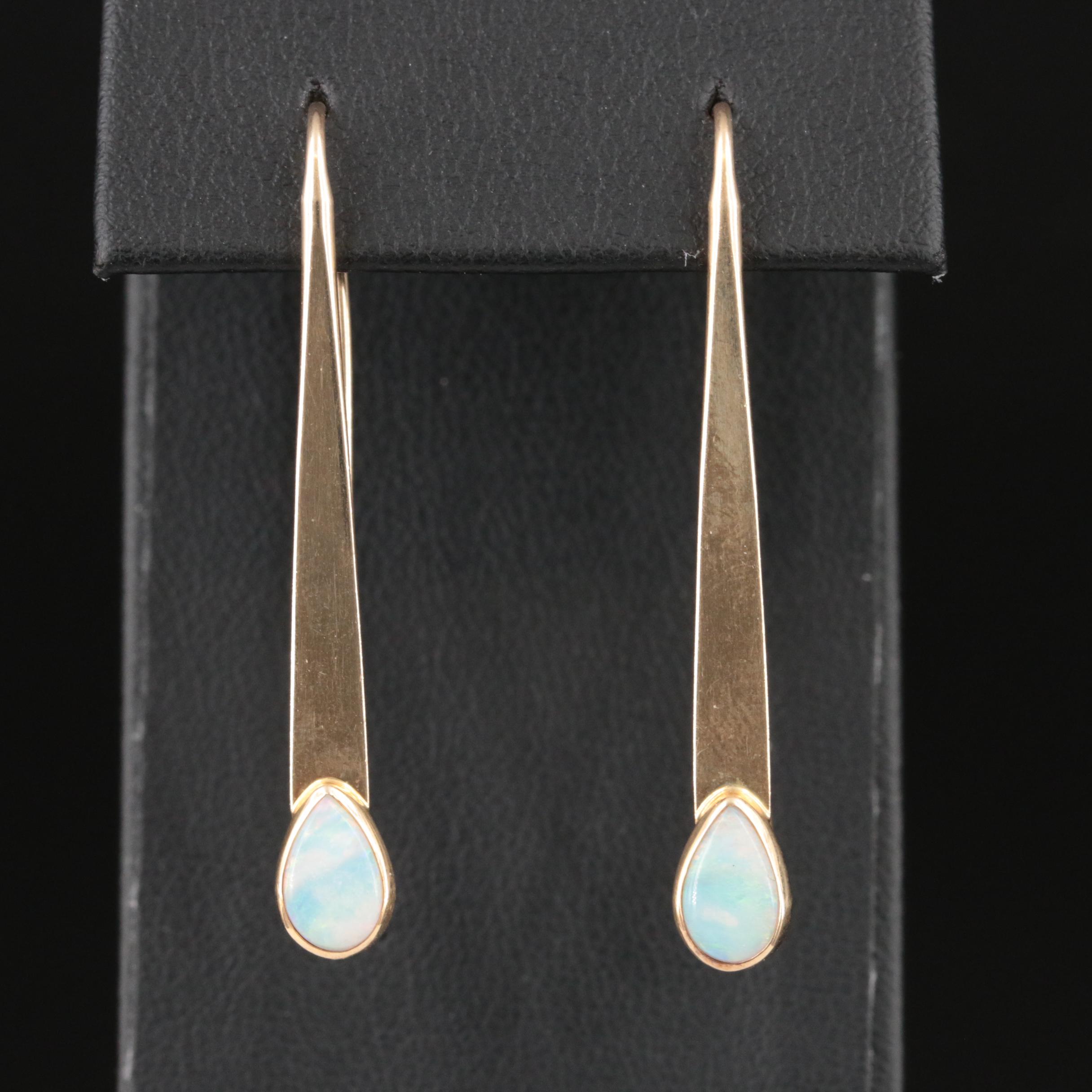 14K Opal Threader Earrings