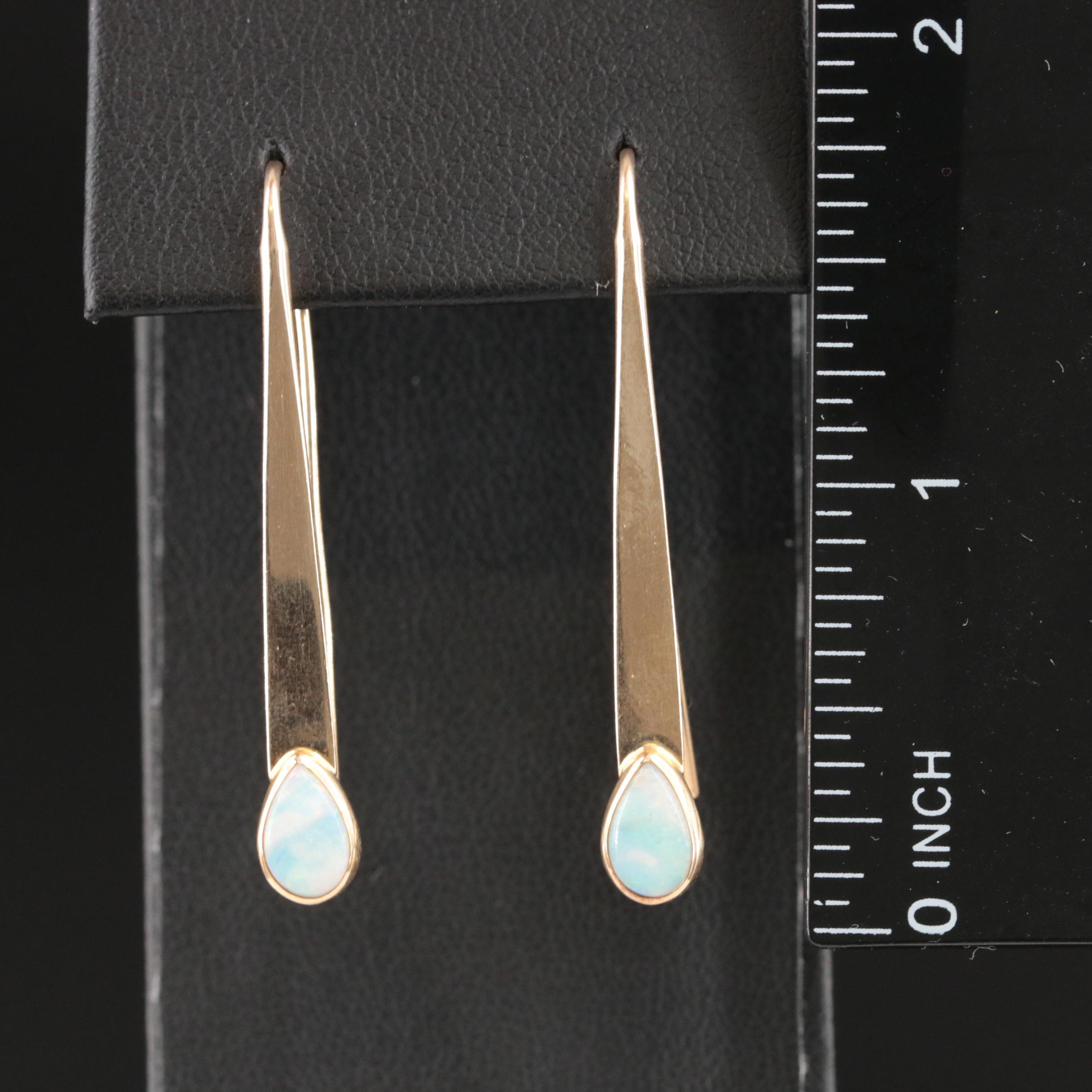 14K Opal Threader Earrings