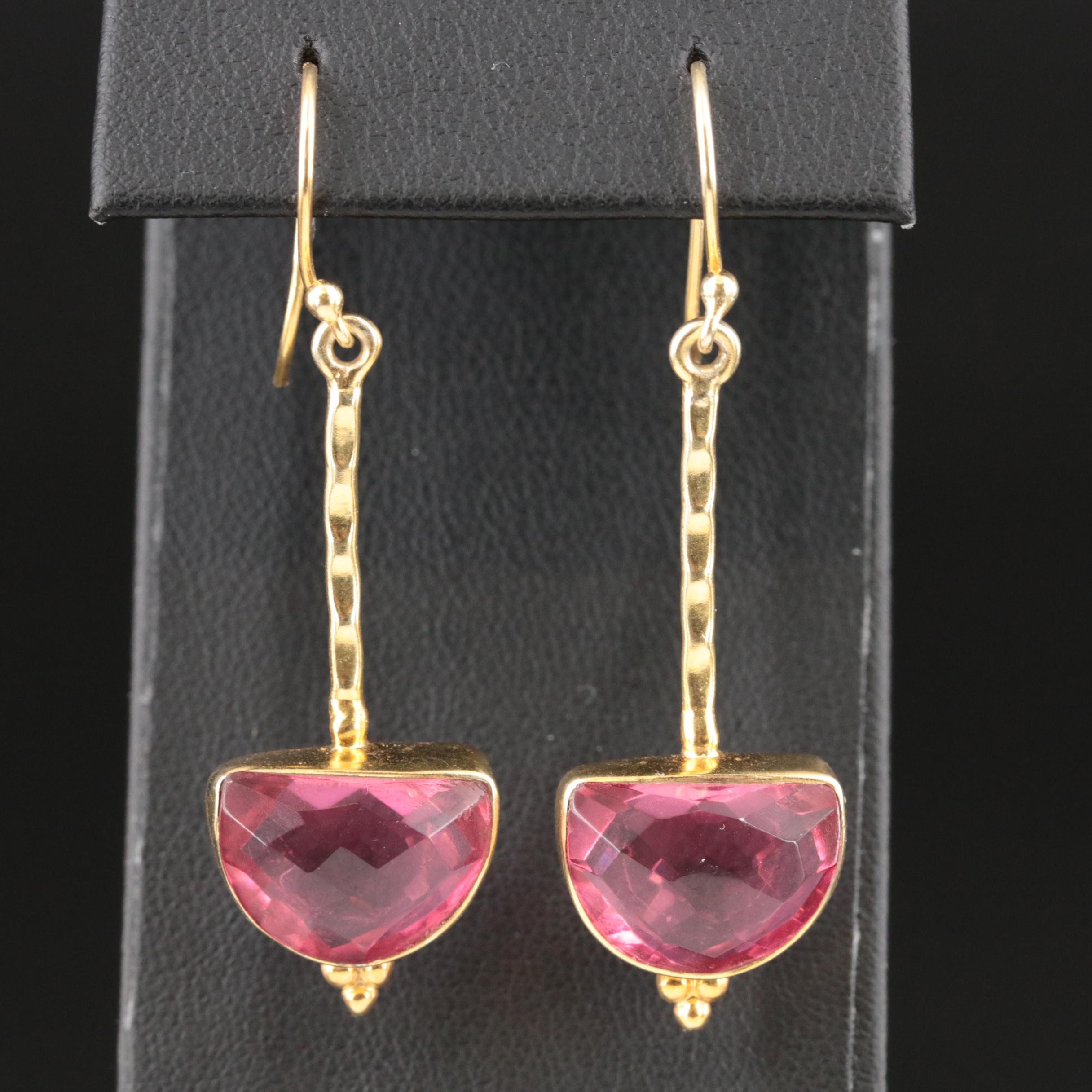 Sterling Glass Pendulum Earrings