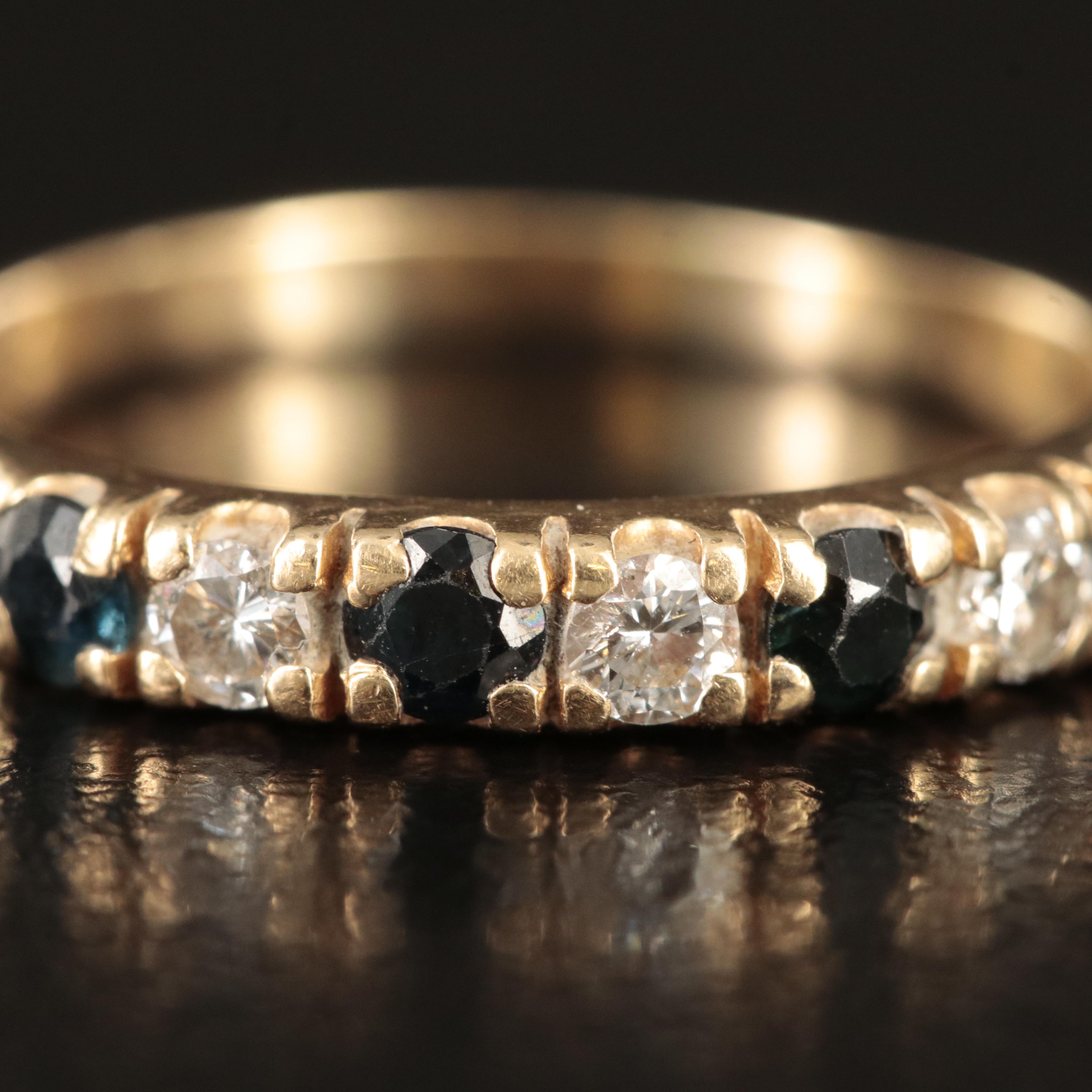 14K Sapphire and Diamond Ring