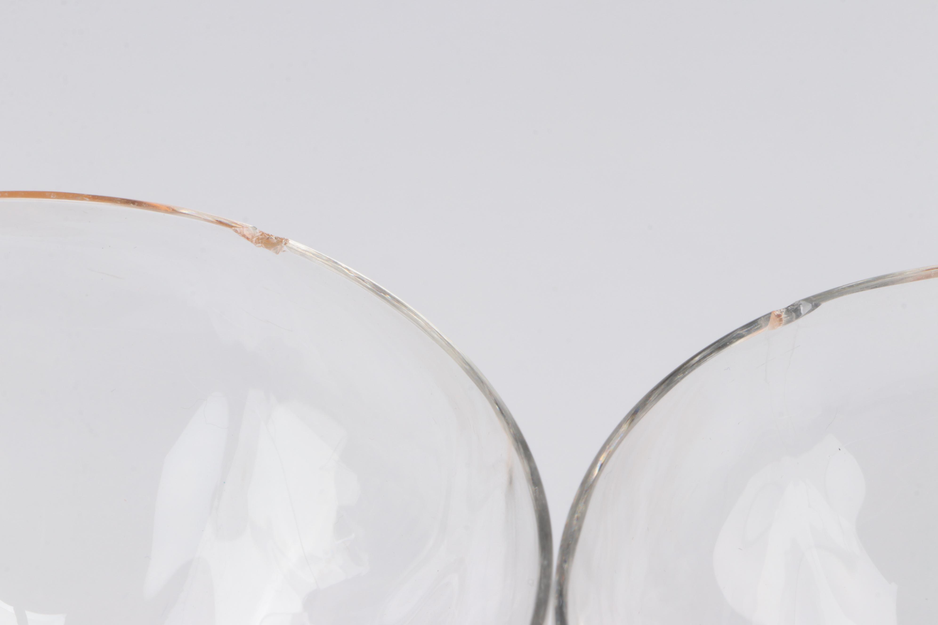 Glass Amber Stemmed Coupes