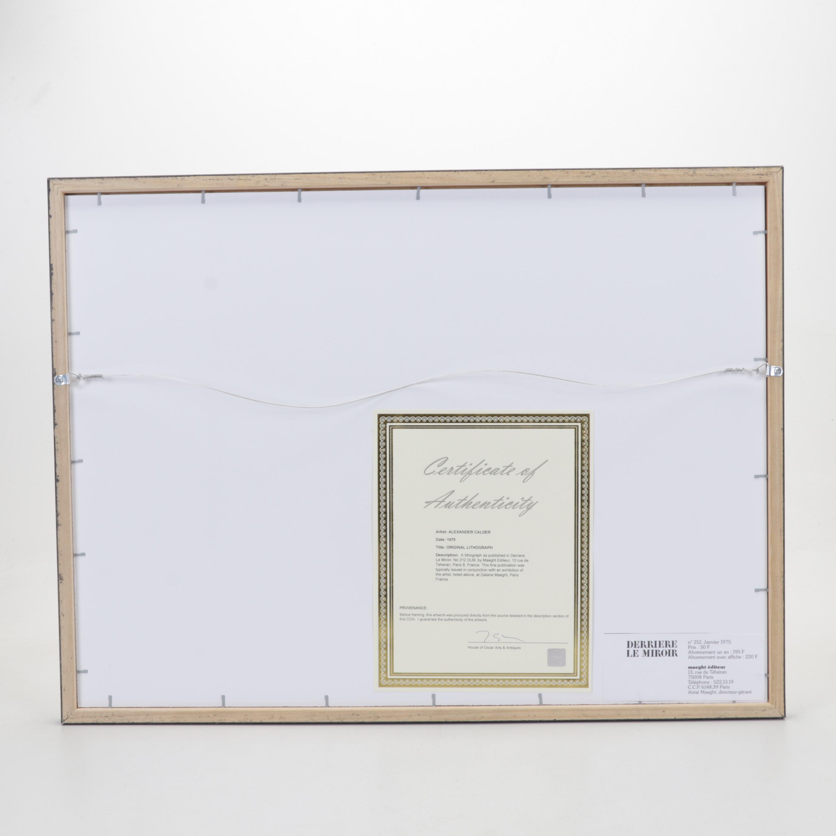 Alexander Calder Double-Page Color Lithograph for "Derrière le Miroir," 1975