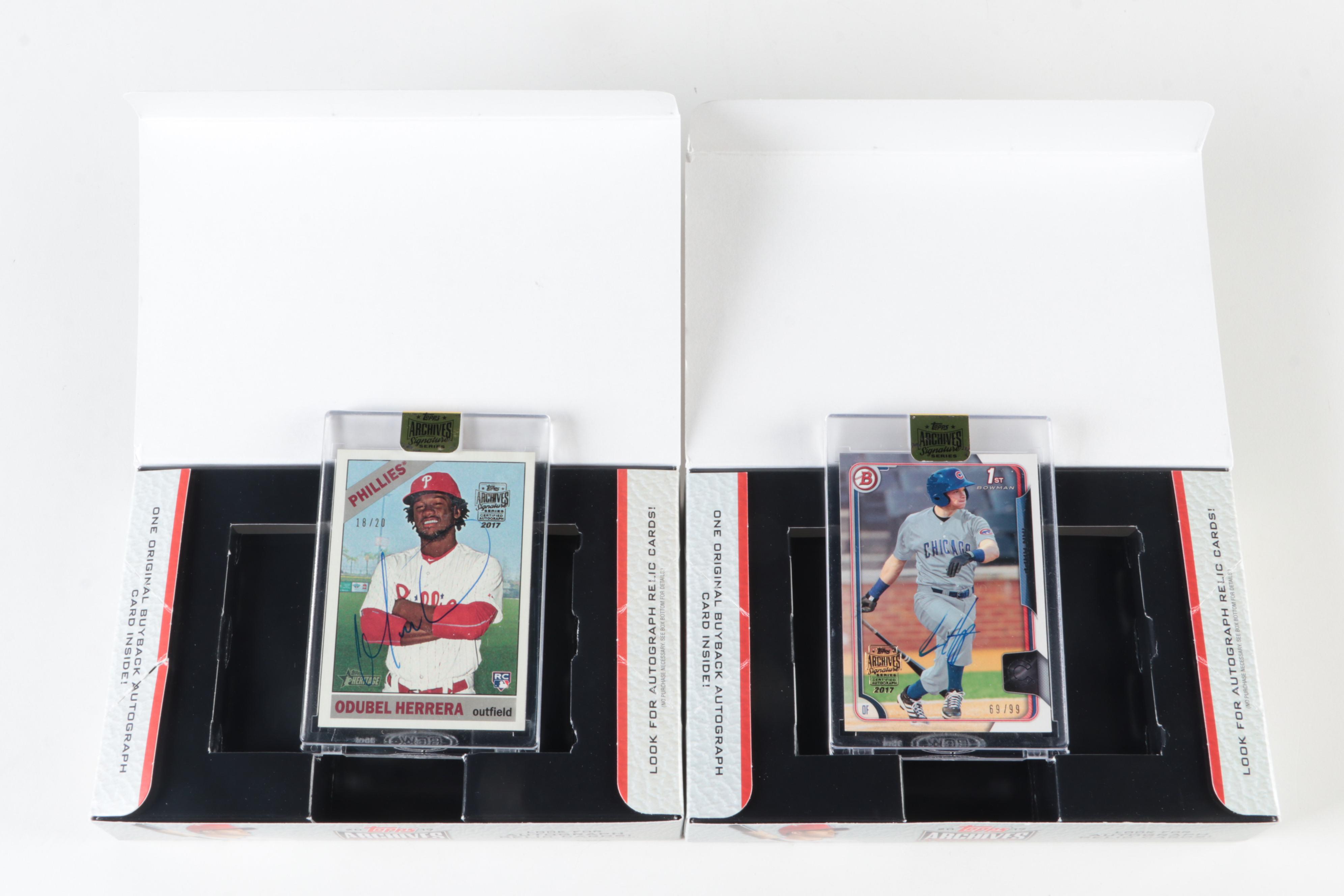 Topps Archives and Other Topps Signed Baseball Cards with Pena and More, 2010s