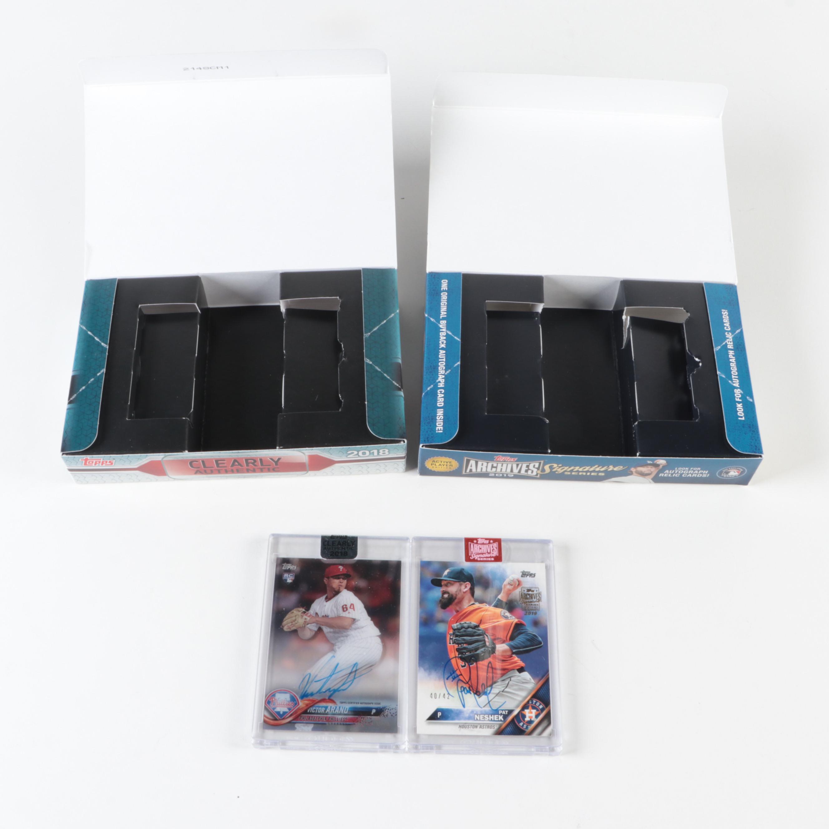 Topps Archives and Other Topps Signed Baseball Cards with Pena and More, 2010s