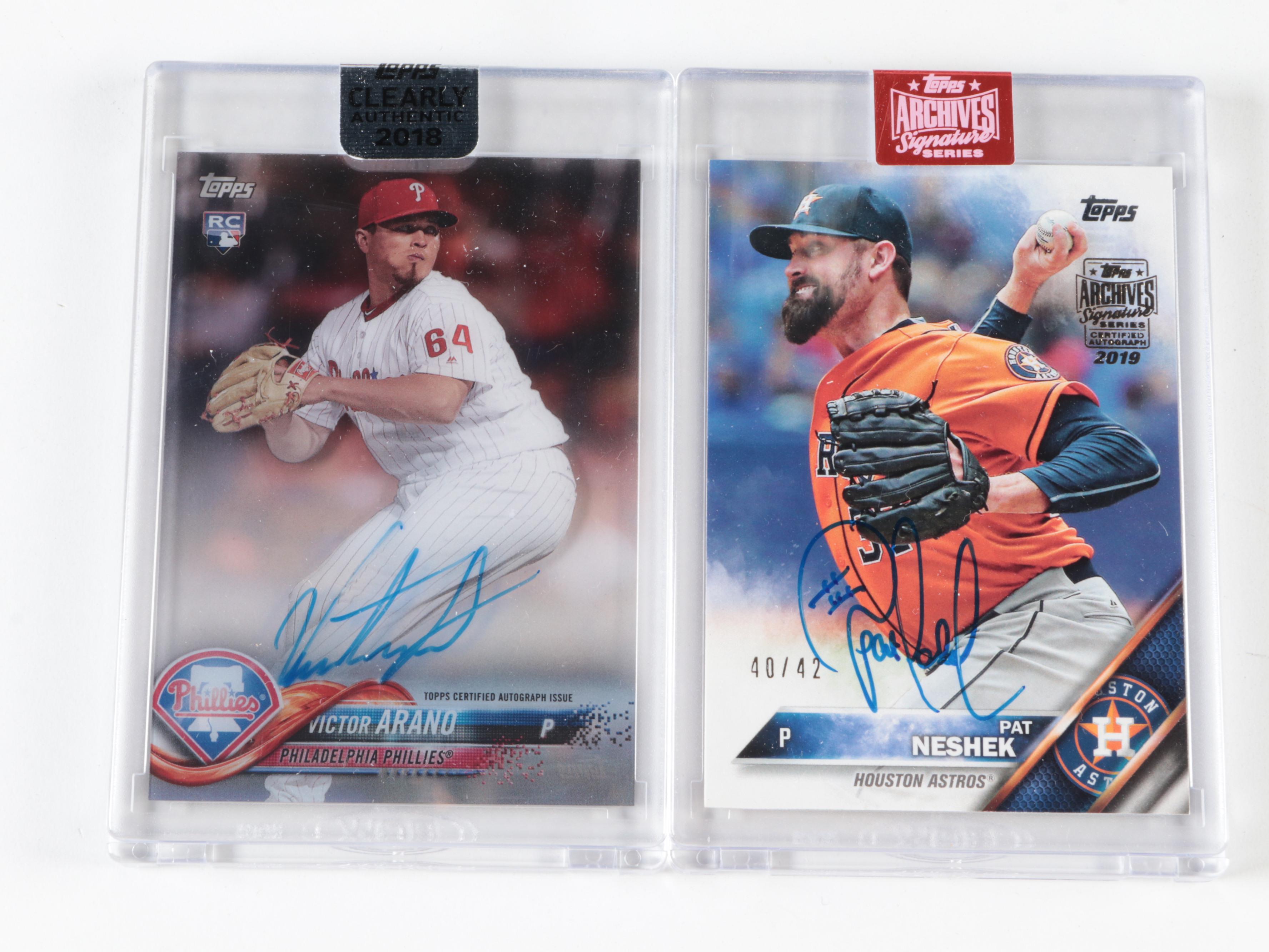 Topps Archives and Other Topps Signed Baseball Cards with Pena and More, 2010s