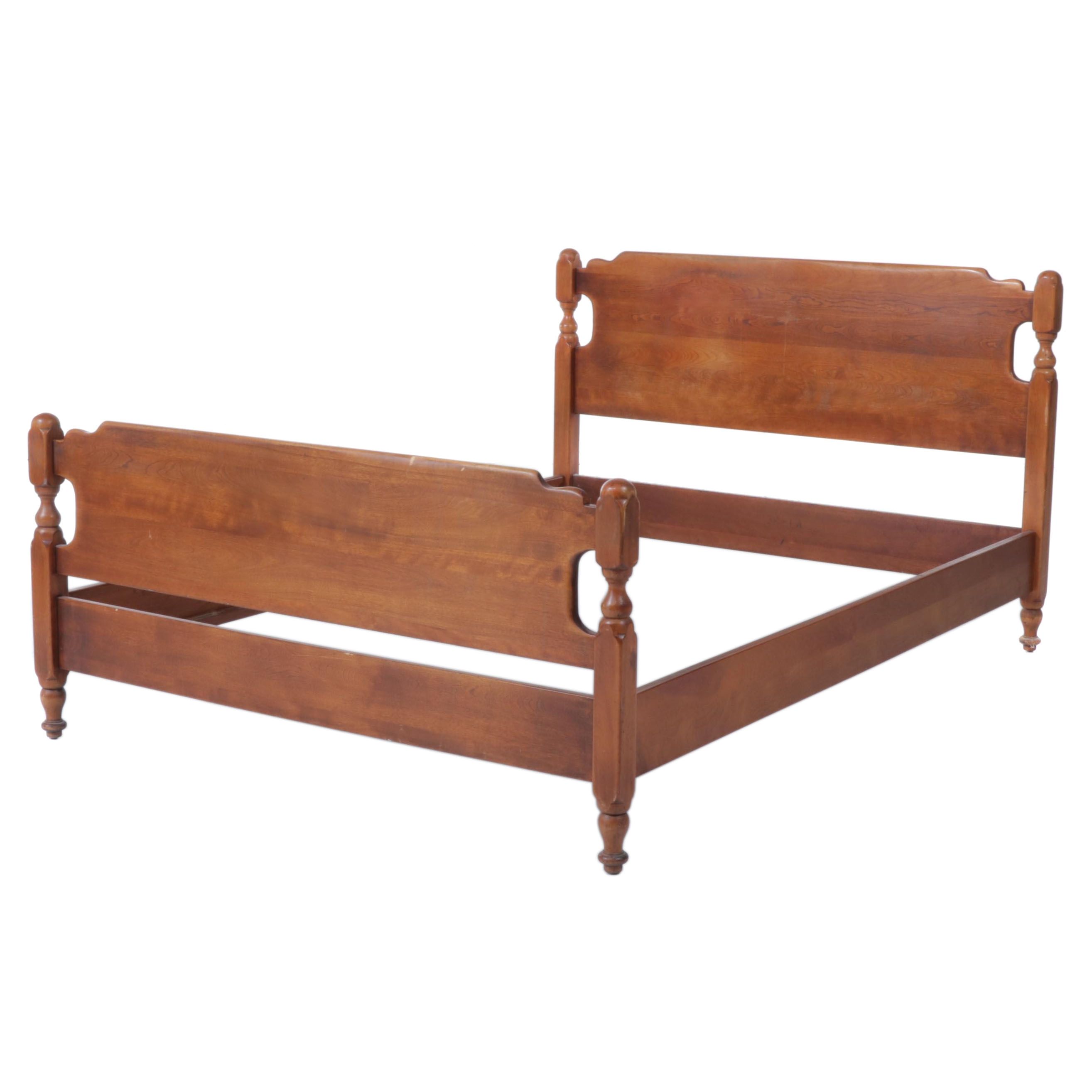 Colonial Style Maple Full Size Bed Frame, 20th Century