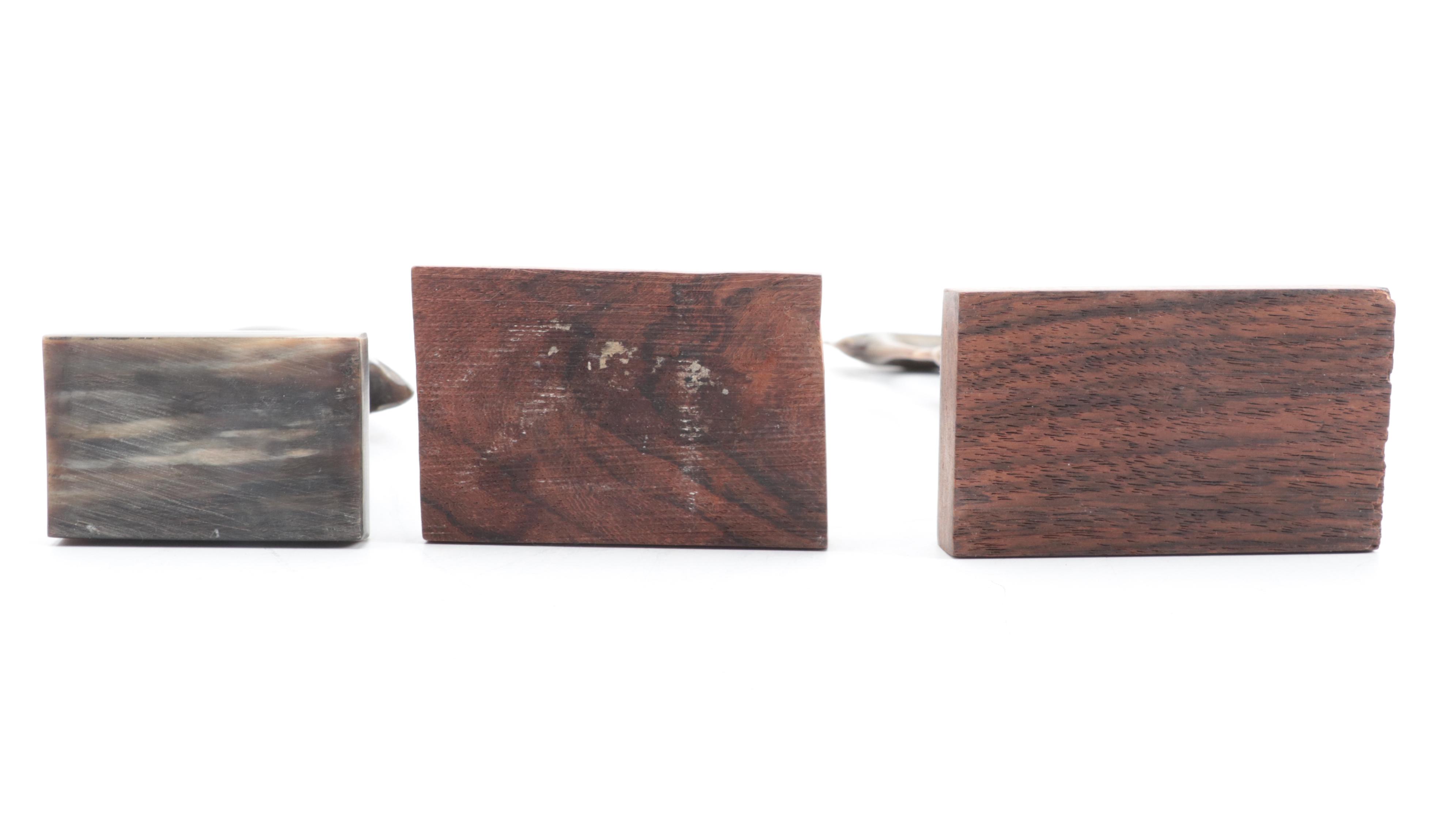 Hand-Carved Horn Heron Figurines