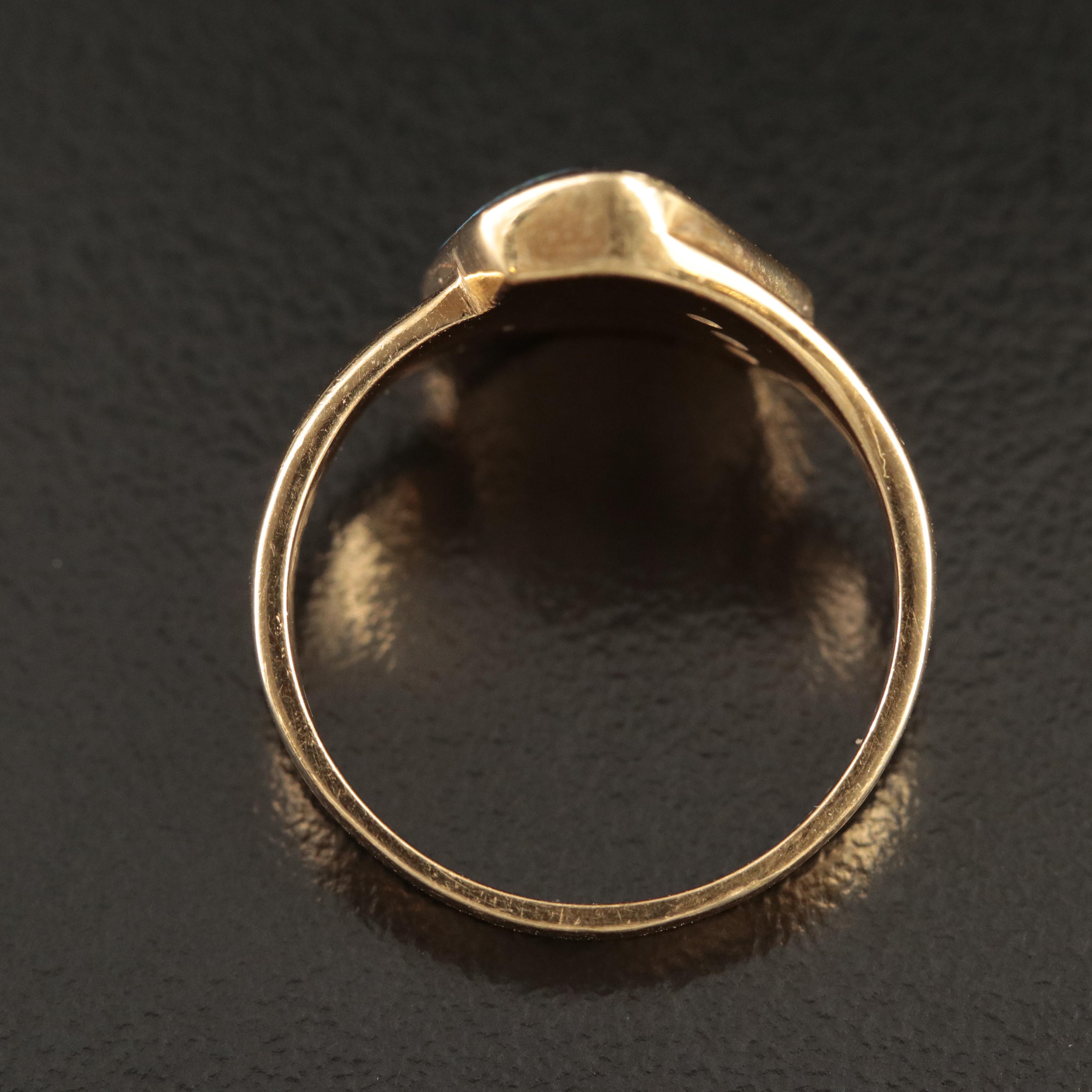 18K Opal Doublet and Diamond Ring