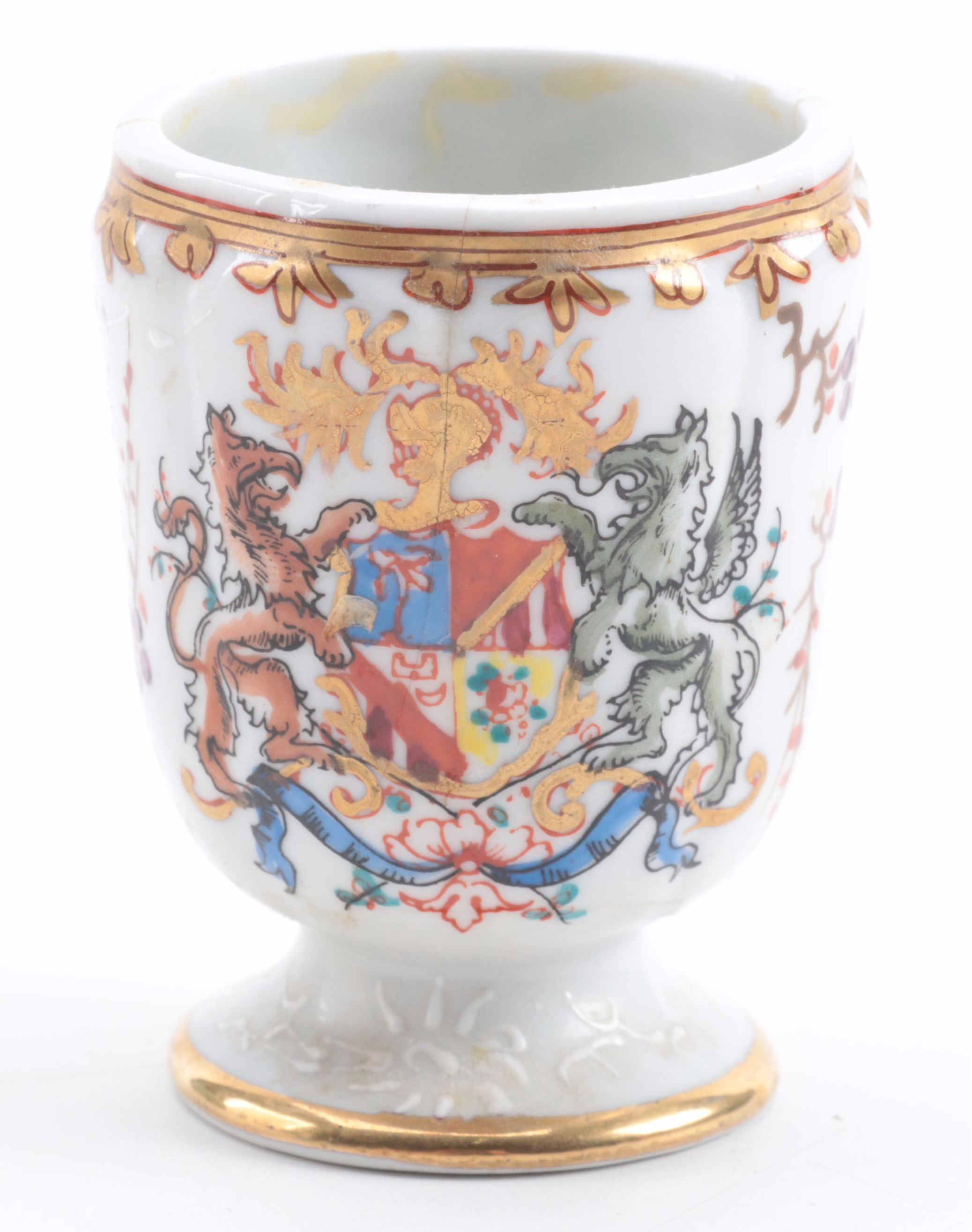 Chinese Porcelain Cabbage Bowl with French Porcelain and Carnival Glass Décor