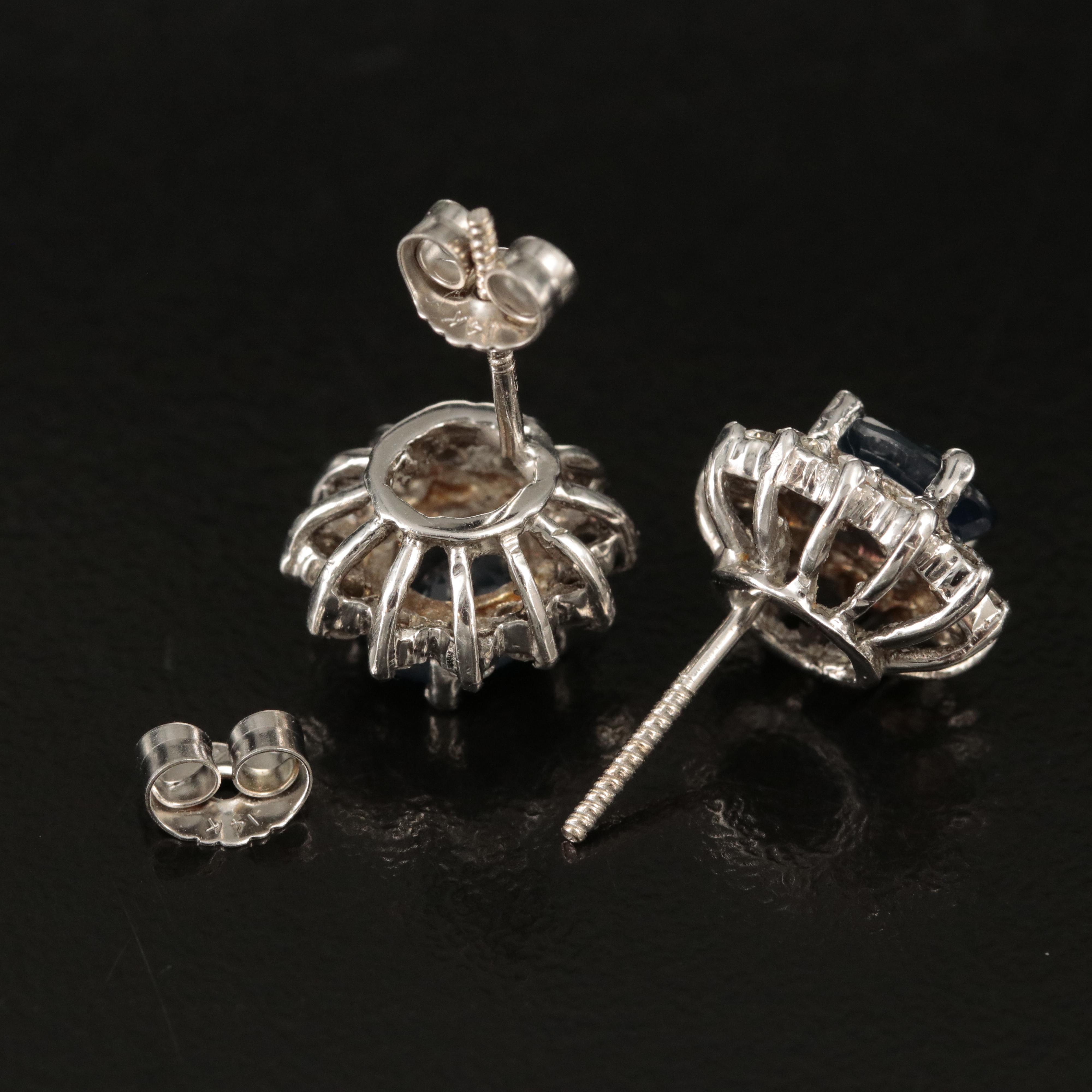 18K Sapphire and Diamond Stud Earrings