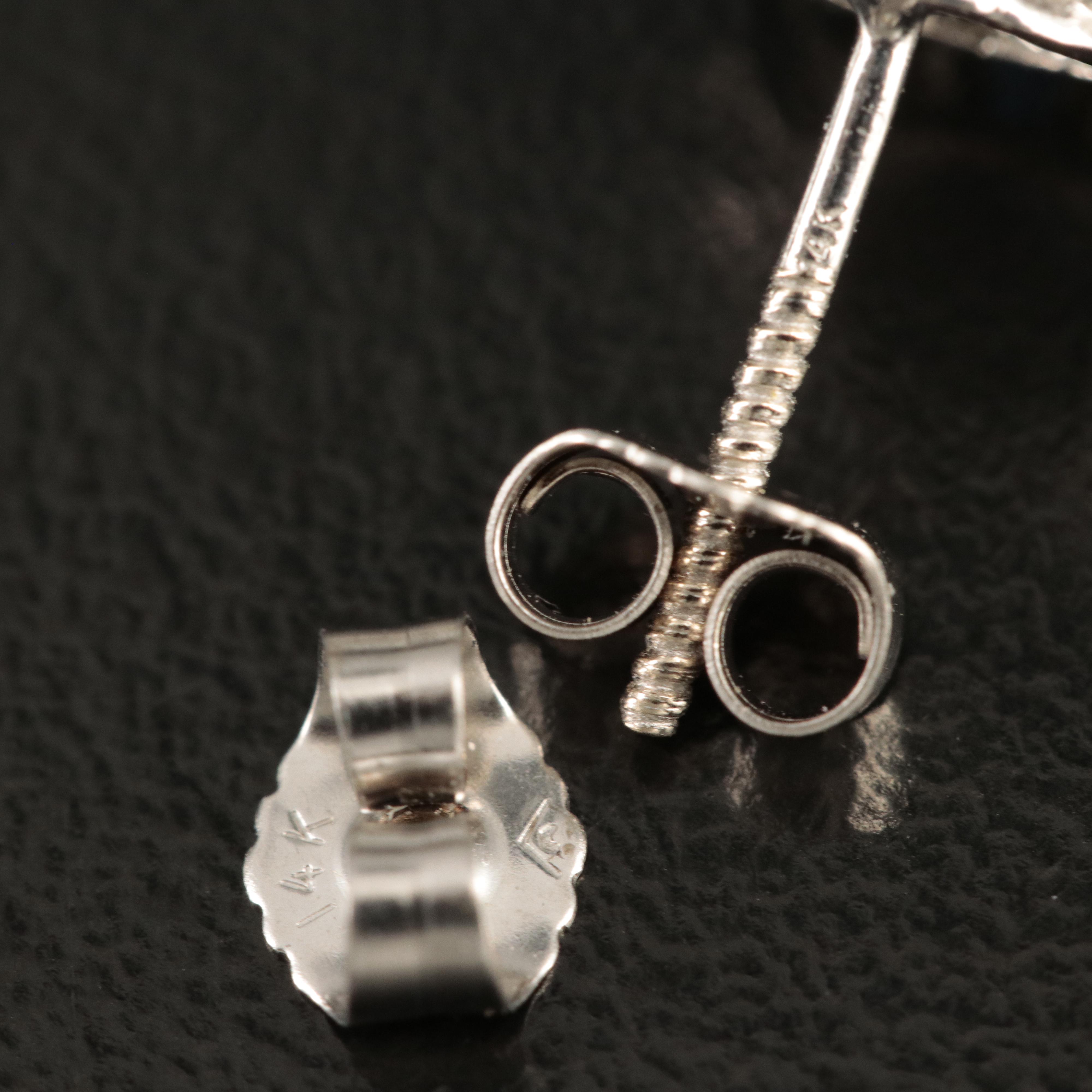 18K Sapphire and Diamond Stud Earrings