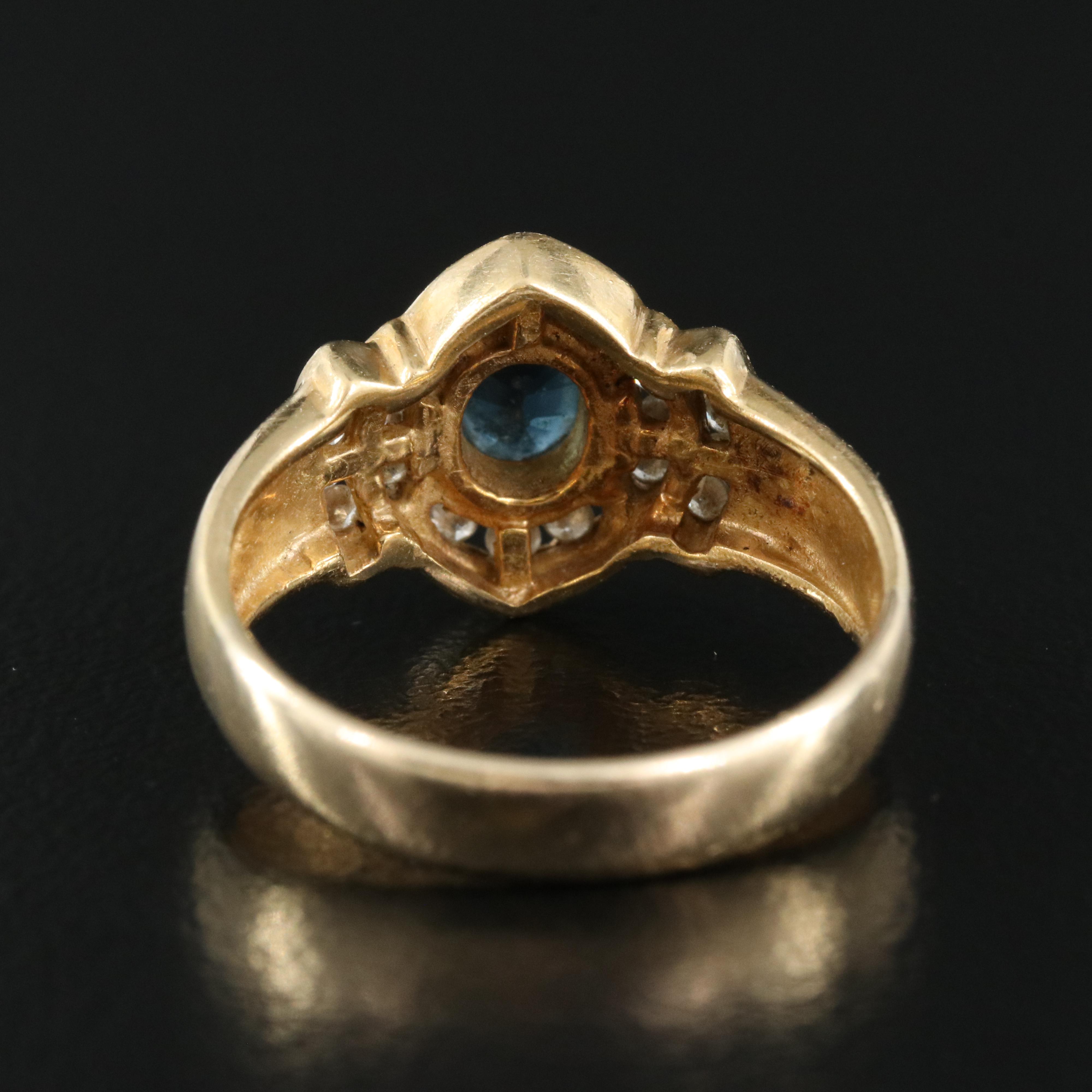 18K and 14K Sapphire and Diamond Ring