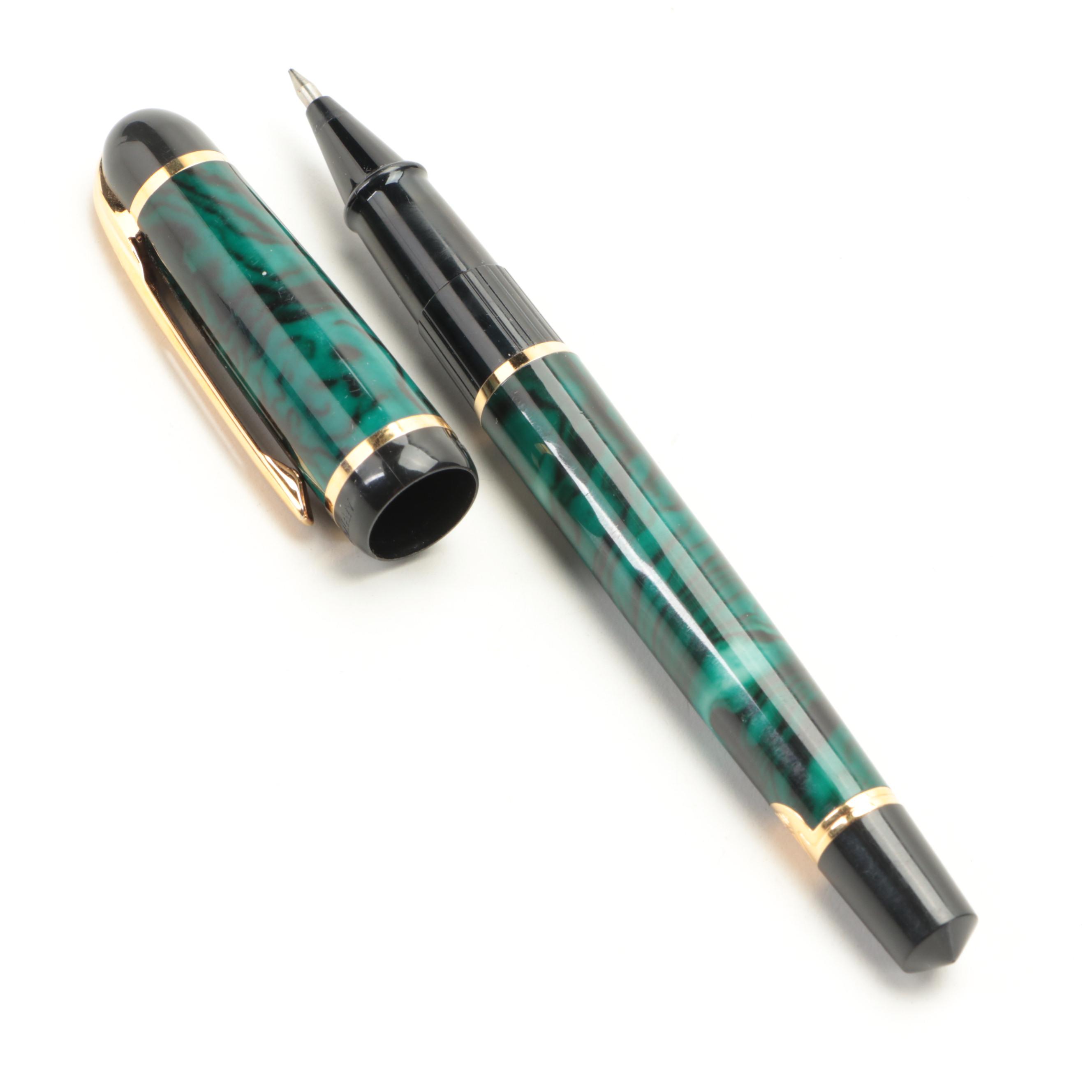 Waterman Green Marbled Resin Rollerball Pen