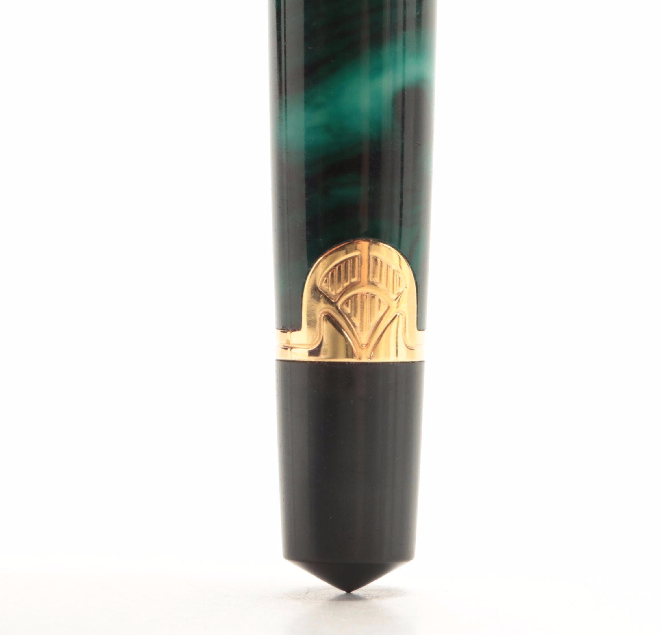 Waterman Green Marbled Resin Rollerball Pen