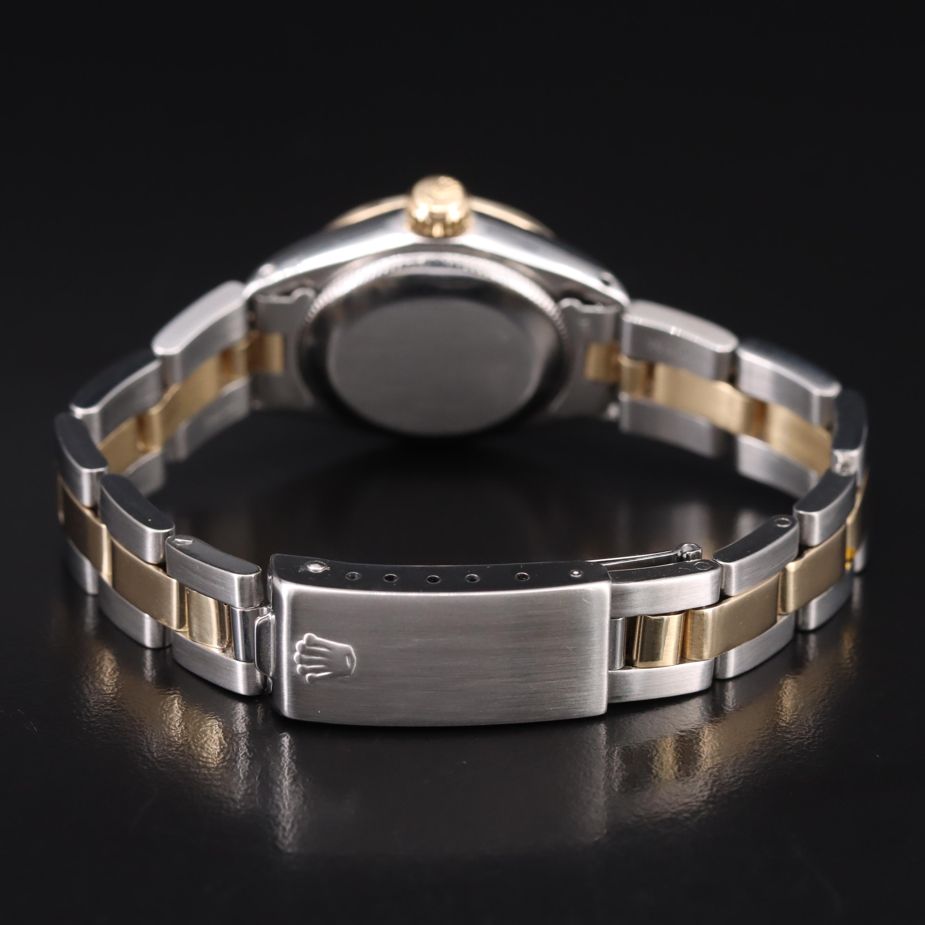 1987 Rolex Oyster Perpetual Mother-of-Pearl and Diamond Bezel Watch