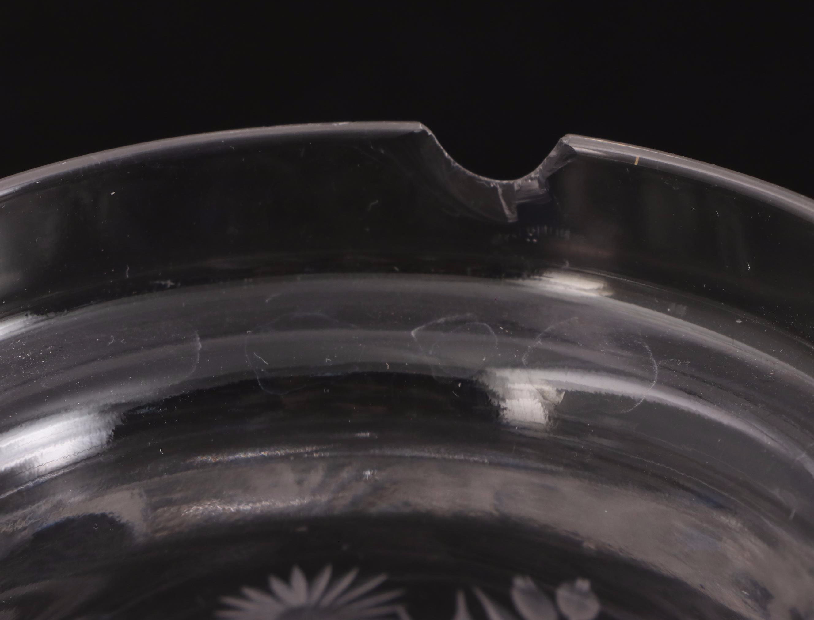 American Brilliant Style Cut Glass Bowl and Jar with Etched Glass Serving Bowl