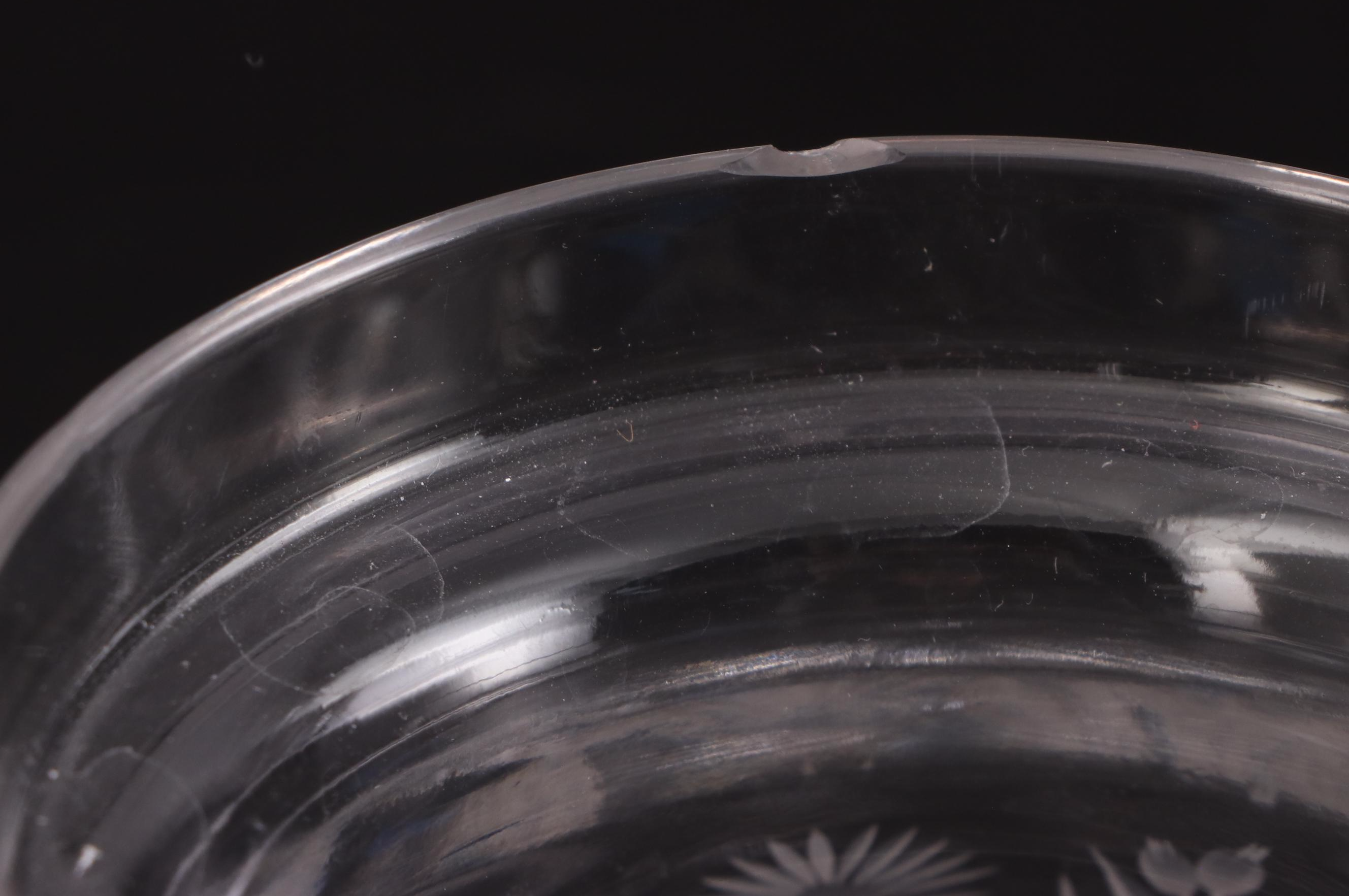 American Brilliant Style Cut Glass Bowl and Jar with Etched Glass Serving Bowl