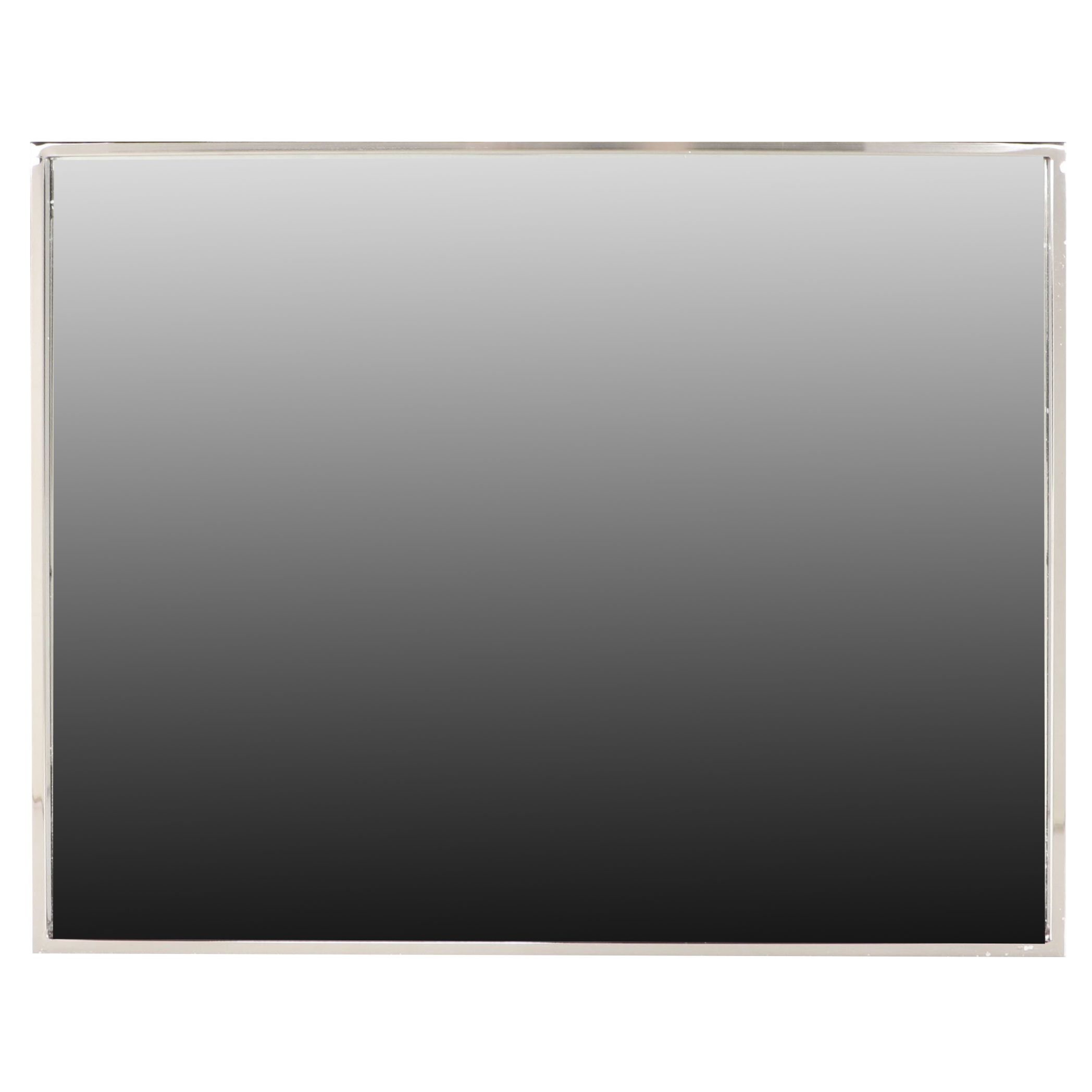 Nickel Finish Frame Rectangular Decorative Vanity Mirror